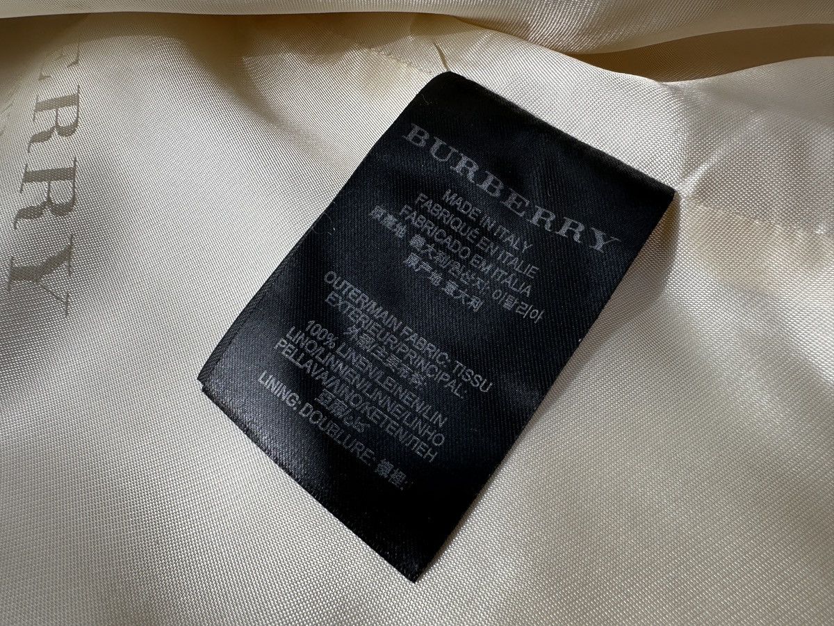 Burberry Prorsum BURBERRY PRORSUM Runway 100% Linen Blazer Jacket Ecru Size XS / US 0-2 / IT 36-38 - 13 Thumbnail