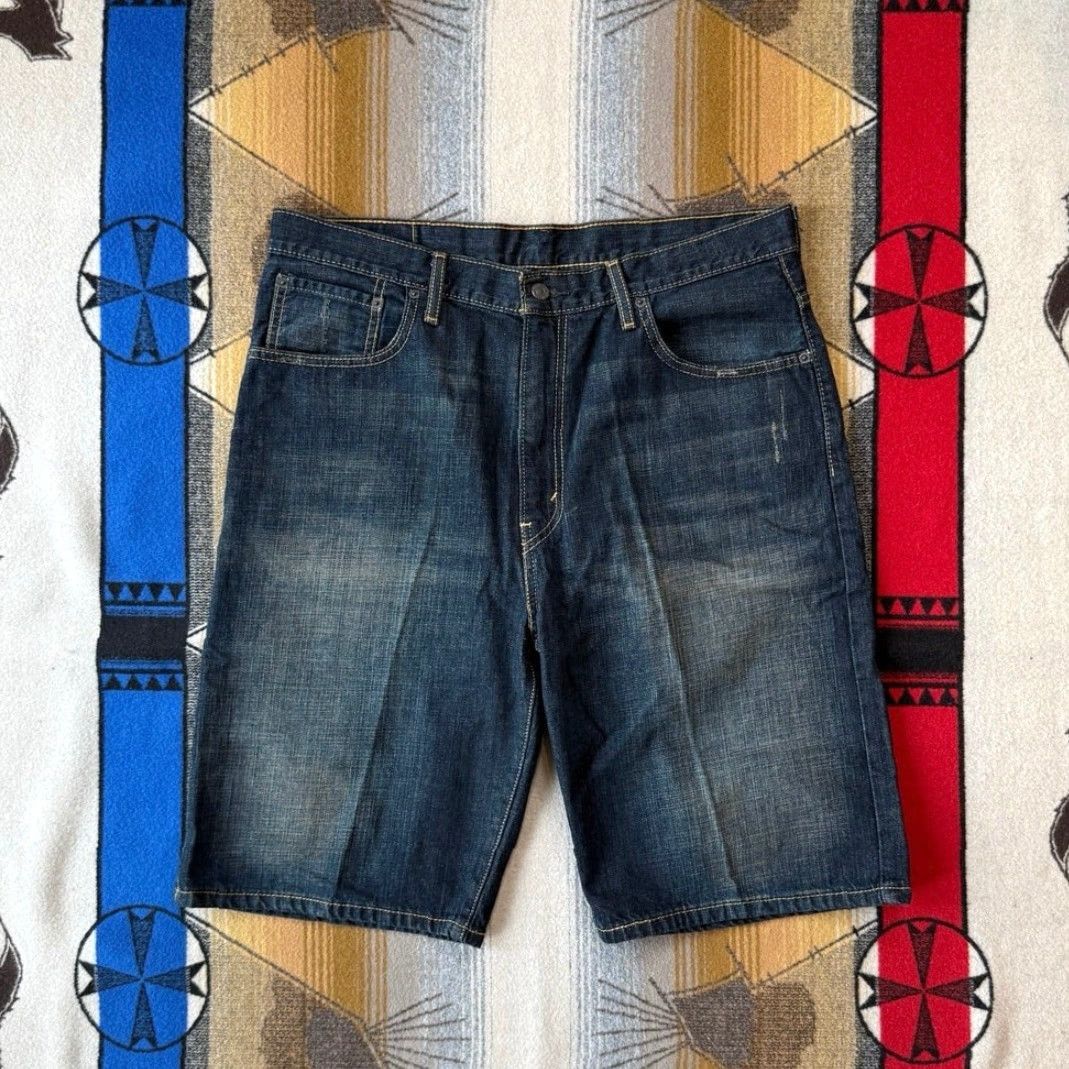 Levi's VINTAGE Levi's 569 Denim Jean Shorts Men 36 Baggy Hip Hop 12” Inseam Blue Cotton Denim Casual Travel Workwear Size US 36 / EU 52 - 2 Thumbnail