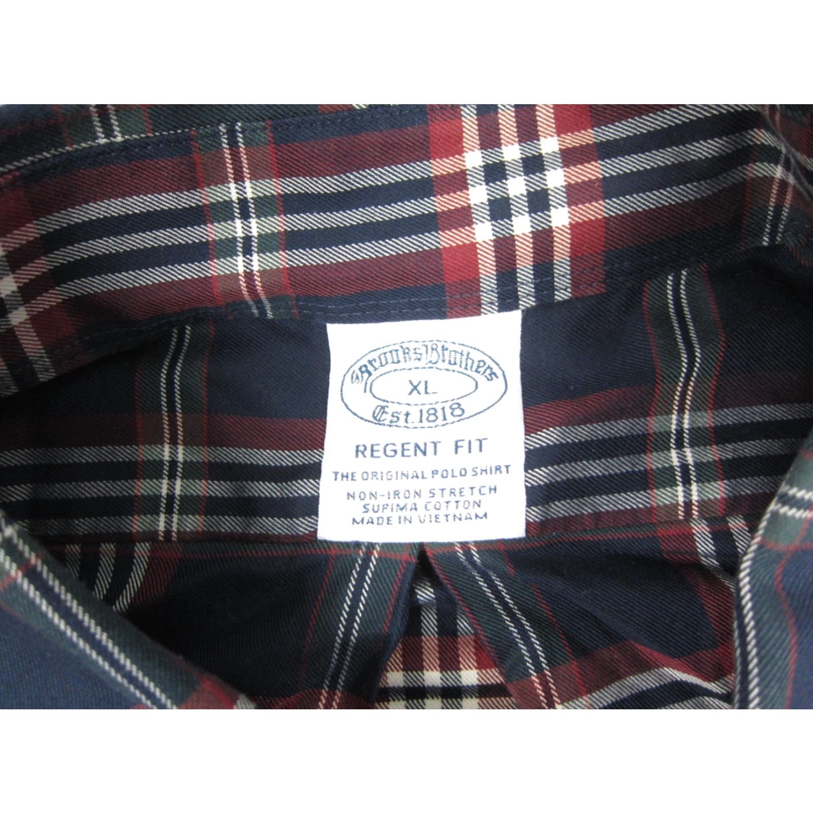 Brooks Brothers Brooks Brothers Shirt XL Adult Blue Check Supima Cotton Stretch Button-Up Long Sleeve Collared Non-Iron Regular Mens Size US XL / EU 56 / 4 - 5 Thumbnail