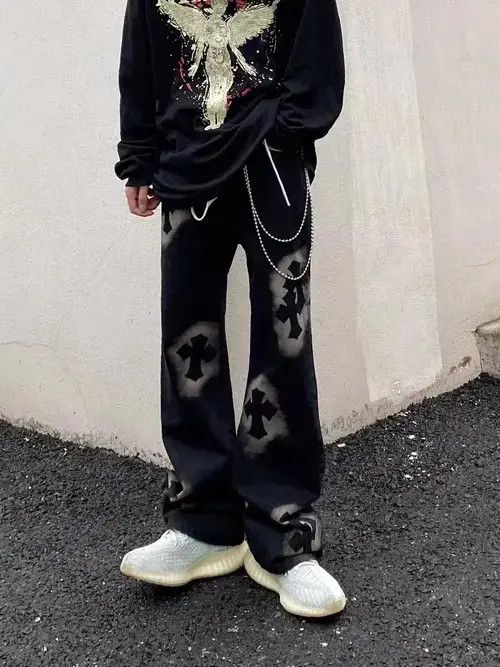Japanese Brand × Jean vintage street cross print jeans Size US 32 / EU 48 - 2 Thumbnail