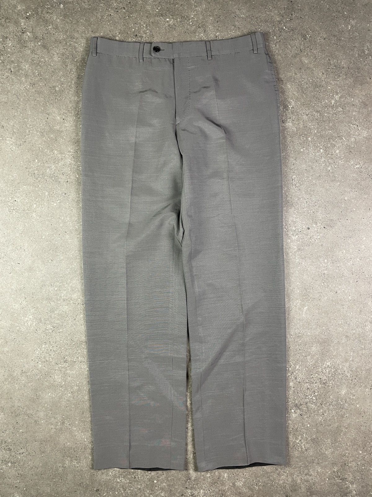 Dior × Vintage Vintage 2000s Dior Silver Flared Formal Pants Size US 34 / EU 50 - 1 Thumbnail