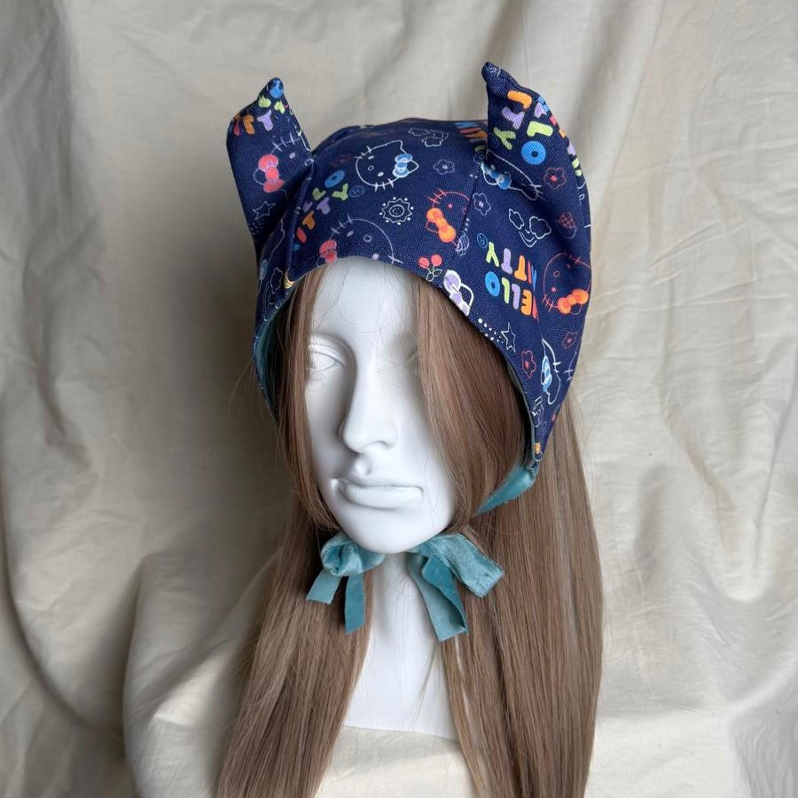 Handmade Handmade Reversible Hello Kitty Cat Ear Hat - Kawaii Cosplay Size ONE SIZE - 1 Thumbnail