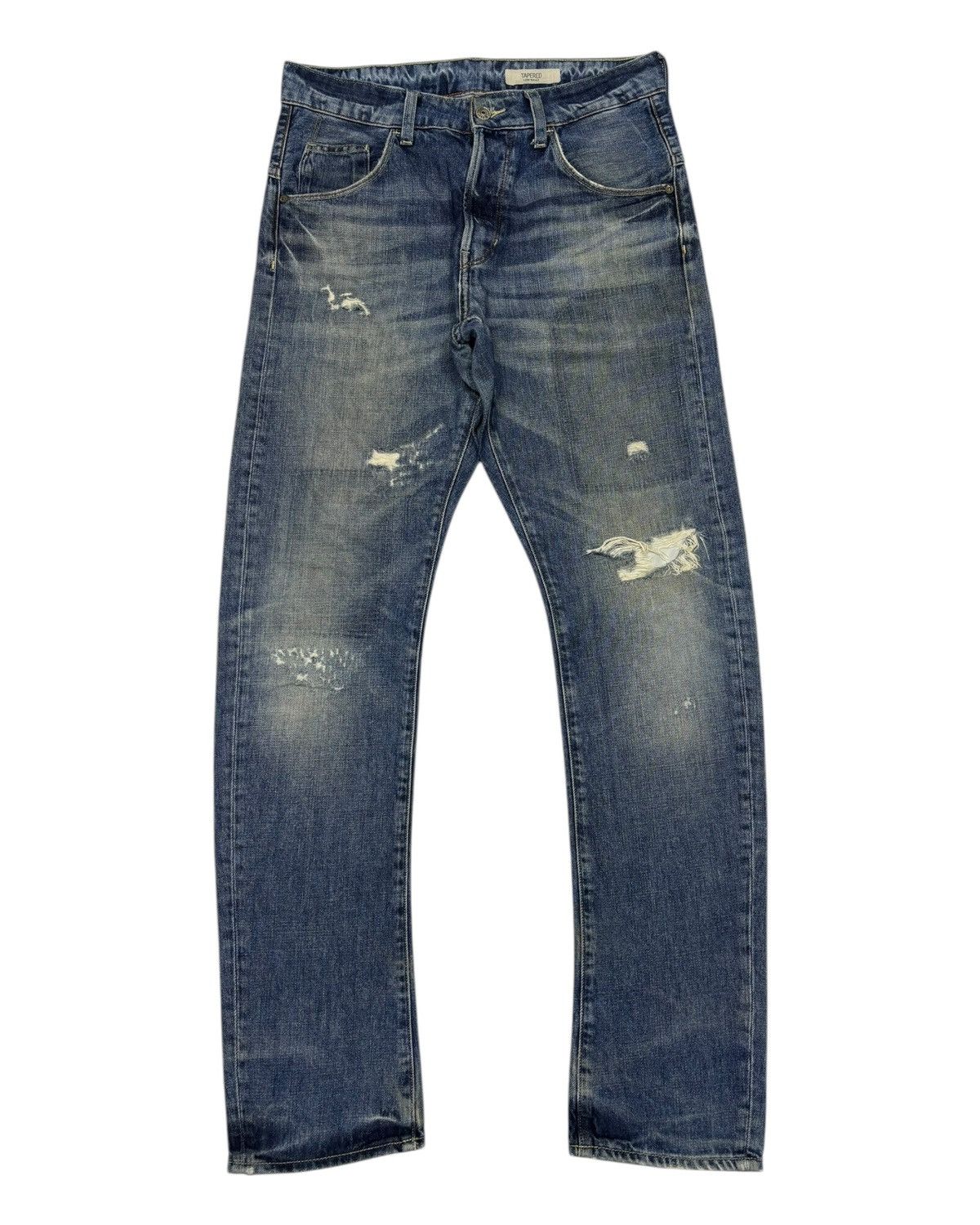 Japanese Brand × Jean × Kapital 🔥&DENIM PATCHWORK TAPERED JEANS LOW WAIST DENIM Size US 31 - 7 Thumbnail