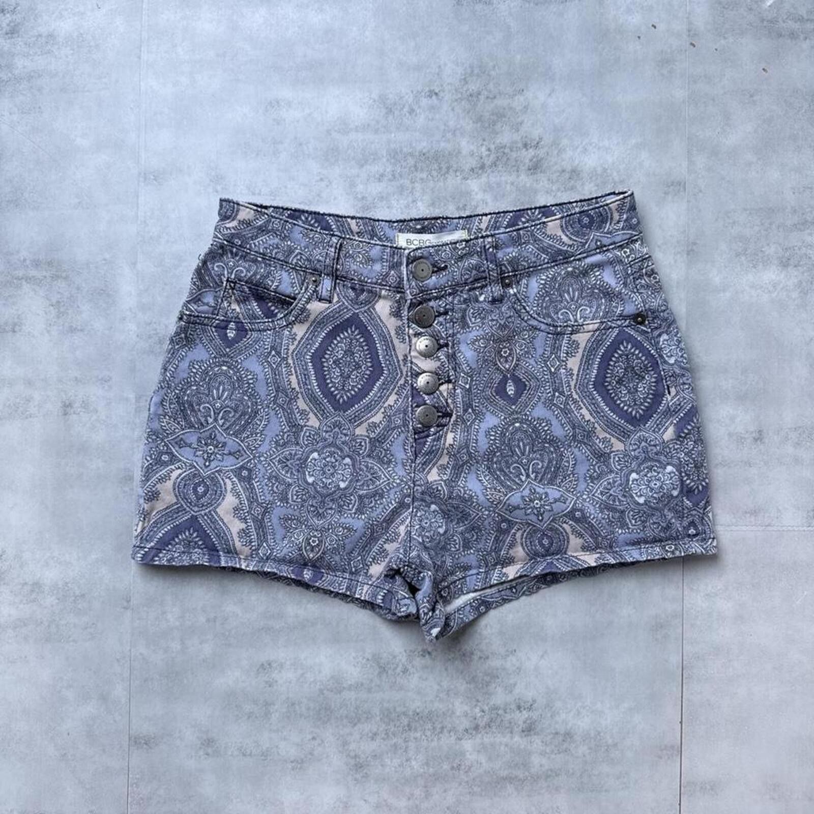 Bcbgmaxazria Y2K BCBG 00s Purple Grunge Shorts Size 27" / US 4 / IT 40 - 5 Thumbnail