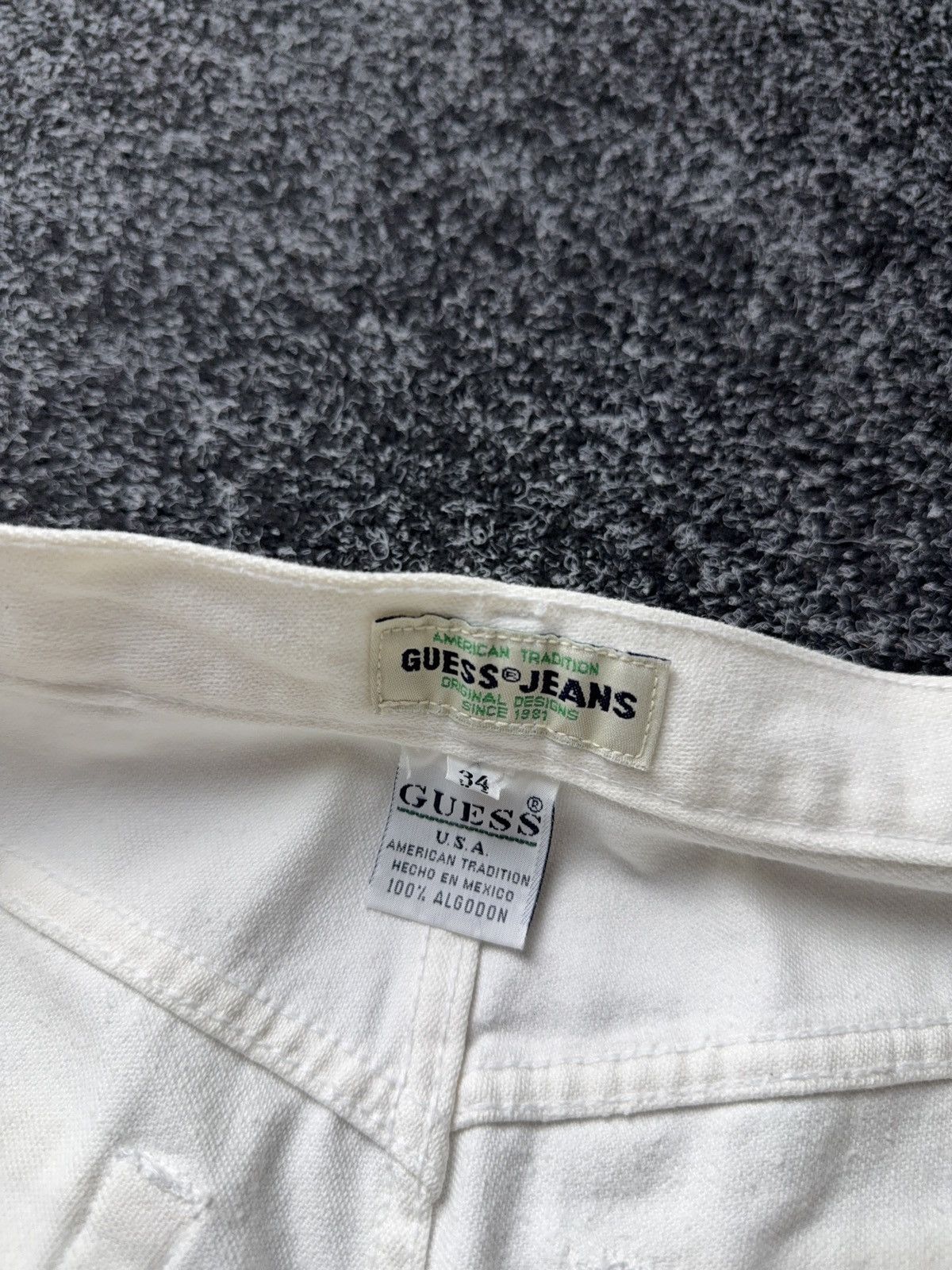 Guess Vintage Retro USA Guess Jeans White Straight Leg Denim Y2K Size US 32 / EU 48 - 14 Thumbnail
