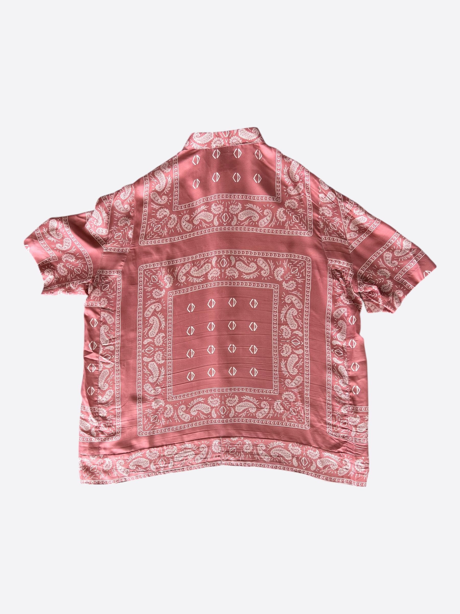Dior Cactus Jack Pink Paisley Bandana Print Silk Button Up Shirt Size US XXL / EU 58 / 5 - 2 Thumbnail