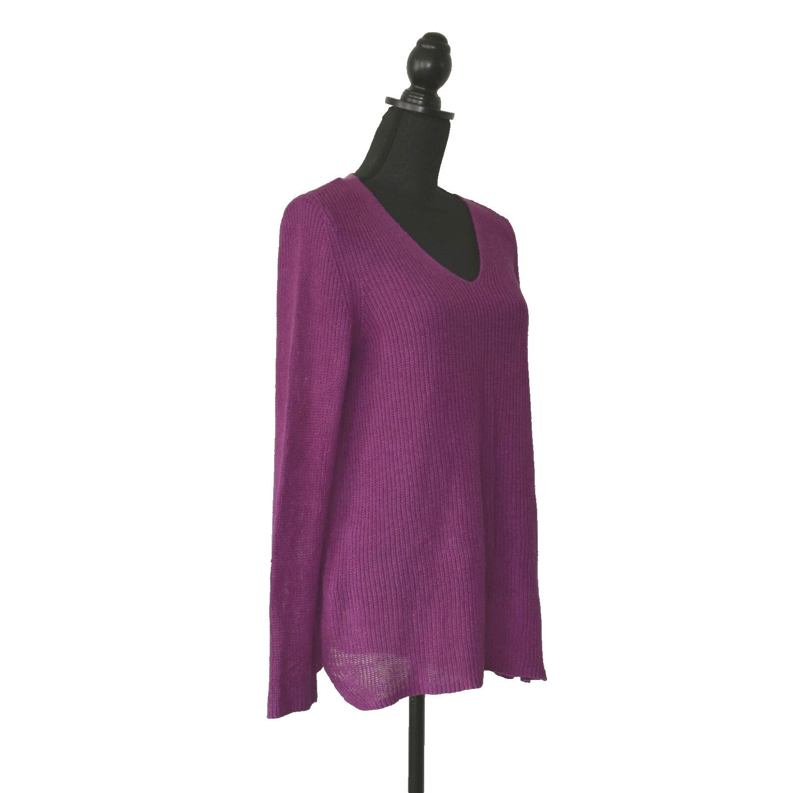 Eileen Fisher EILEEN FISHER Org Linen Knit V Neck Long Sleeve Sweater Sz S Size S / US 4 / IT 40 - 2 Thumbnail