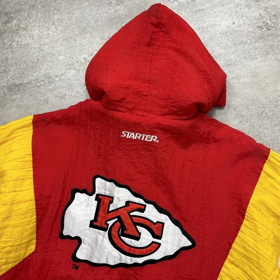 NFL × Starter × Vintage Kansas City CHIEFS STARTER PUFFER PULLOVER JACKET SIZE L RED Size US L / EU 52-54 / 3 - 3 Thumbnail