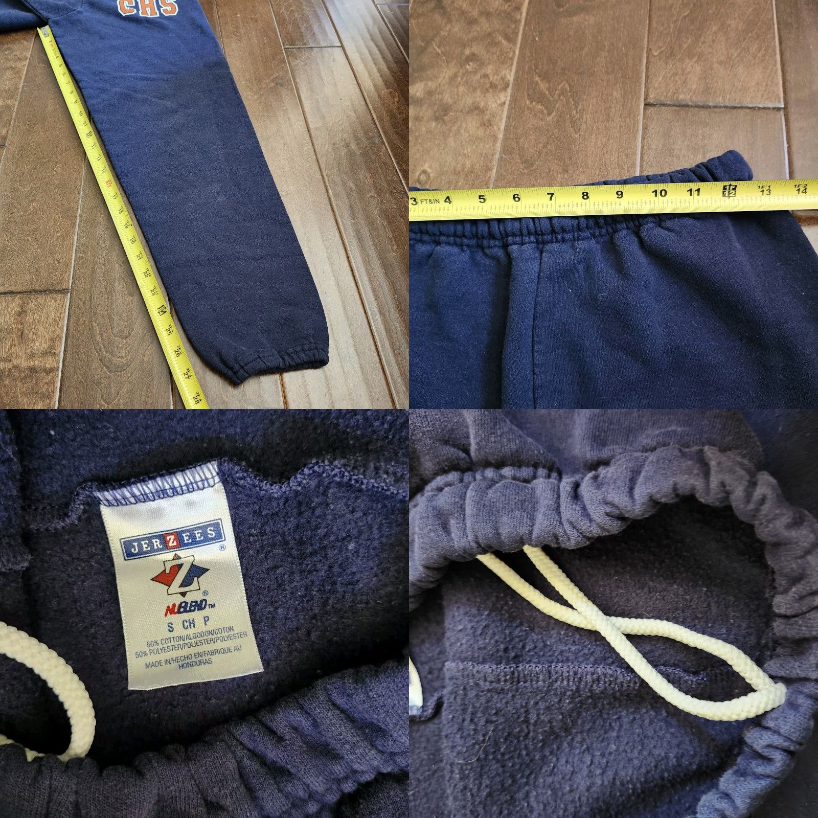Jerzees VINTAGE JERZEES Chatsworth High School Navy Blue Drawstring Sweatpants - Size S Unisex Adults Pants Winter Spring Fall 27 Inseam Regular 함께 Size US 29 - 8 Thumbnail