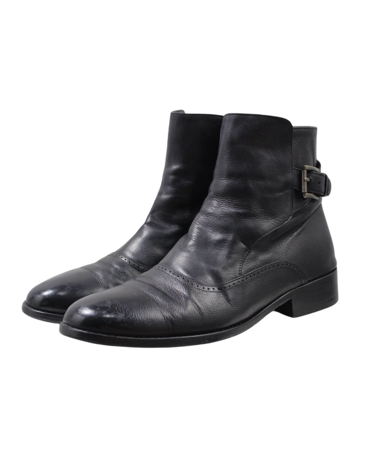 SS2001 SOLID HOMME BY WOOYOUNGMI SIDE-BUCKLE ANKLE BOOTS