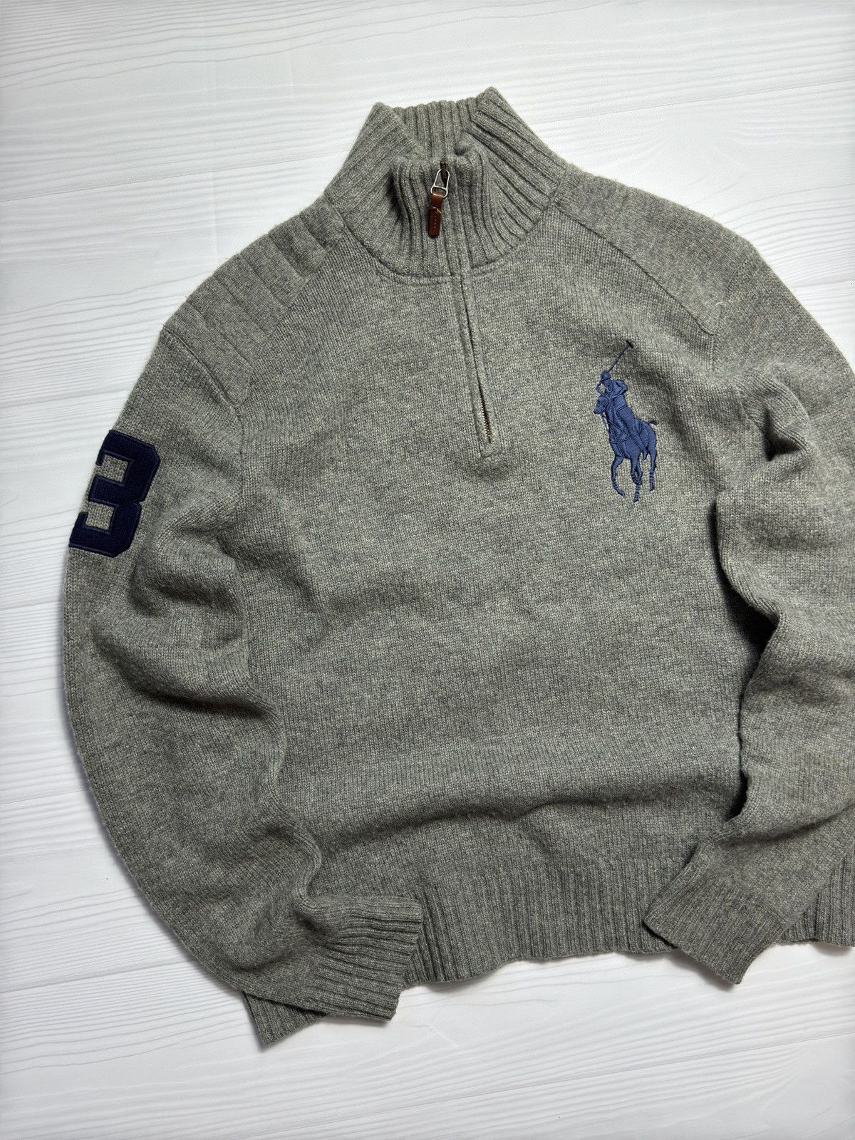 Polo Ralph Lauren × Vintage Polo Ralph Lauren 1/4 Zip Sweater Wool Size US L / EU 52-54 / 3 - 3 Thumbnail