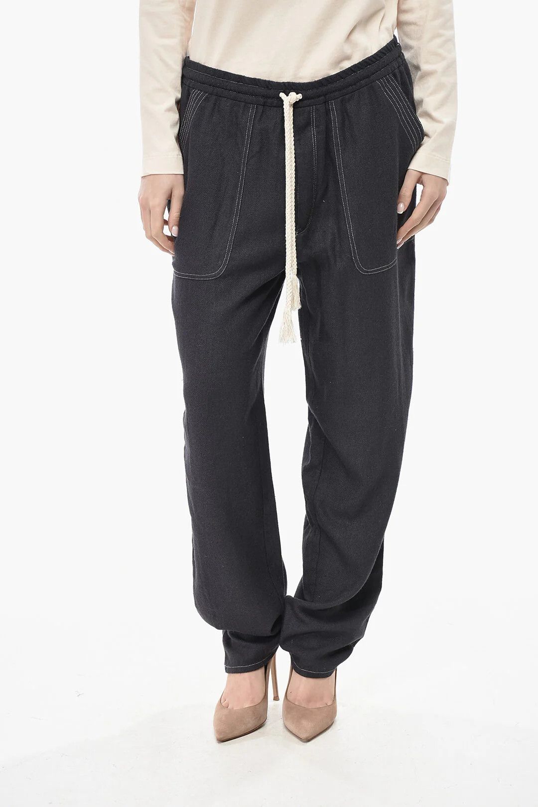 Isabel Marant og1mm0326 Silk-Jersey Pant in Blue Size 30" / US 8 / IT 44 - 1 Thumbnail