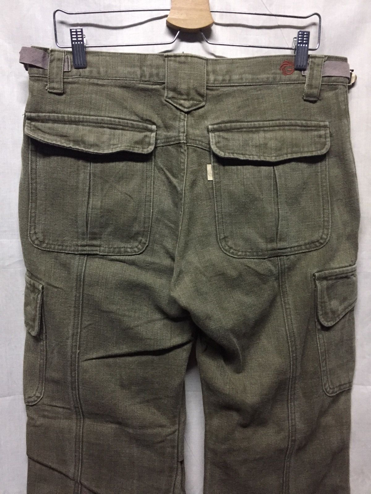Japanese Brand × Le Grande Bleu (L.G.B.) Japanese Brand Dusty Olive Snap Button Cargo Pants Size US 34 / EU 50 - 4 Thumbnail