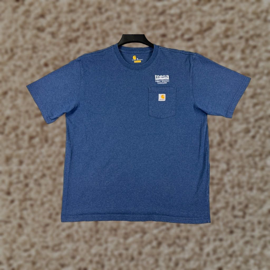 Carhartt Carhartt Shirt Men XL Blue Short Sleeve Crew Neck Cotton Jersey Pocket Size US XL / EU 56 / 4 - 1 Thumbnail