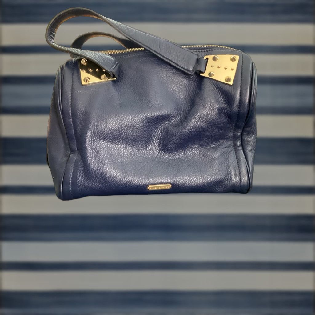 Vince Camuto Vince Camuto Leather Zip Tote Bag for Women - Blue Gold, Medium, Double Handles, Gold-Plated Hardware Size ONE SIZE - 1 Thumbnail