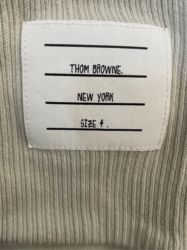 Thom Browne Thom Browne Light beige gray semi-high collar sweater 2506- Size US XL / EU 56 / 4 - 5 Thumbnail