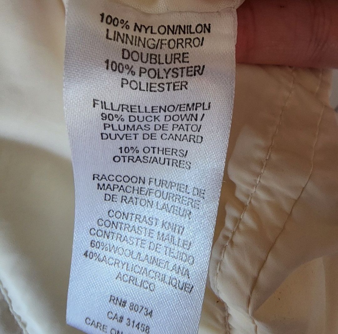 Bcbgmaxazria BCBGMAXAZRIA Down Long Puffer Jacket XS Cream Fur Hood Size XS / US 0-2 / IT 36-38 - 4 Thumbnail