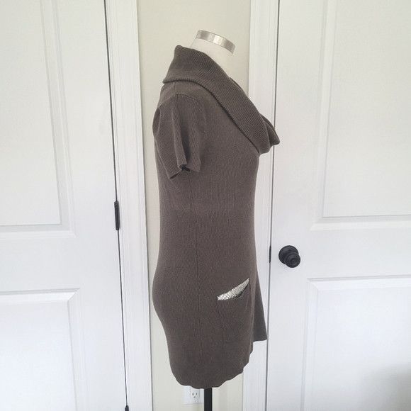 I.N.C Ribbed Short-Sleeve Pocketed Cowl Neck Tunic Size XL / US 12-14 / IT 48-50 - 3 Thumbnail