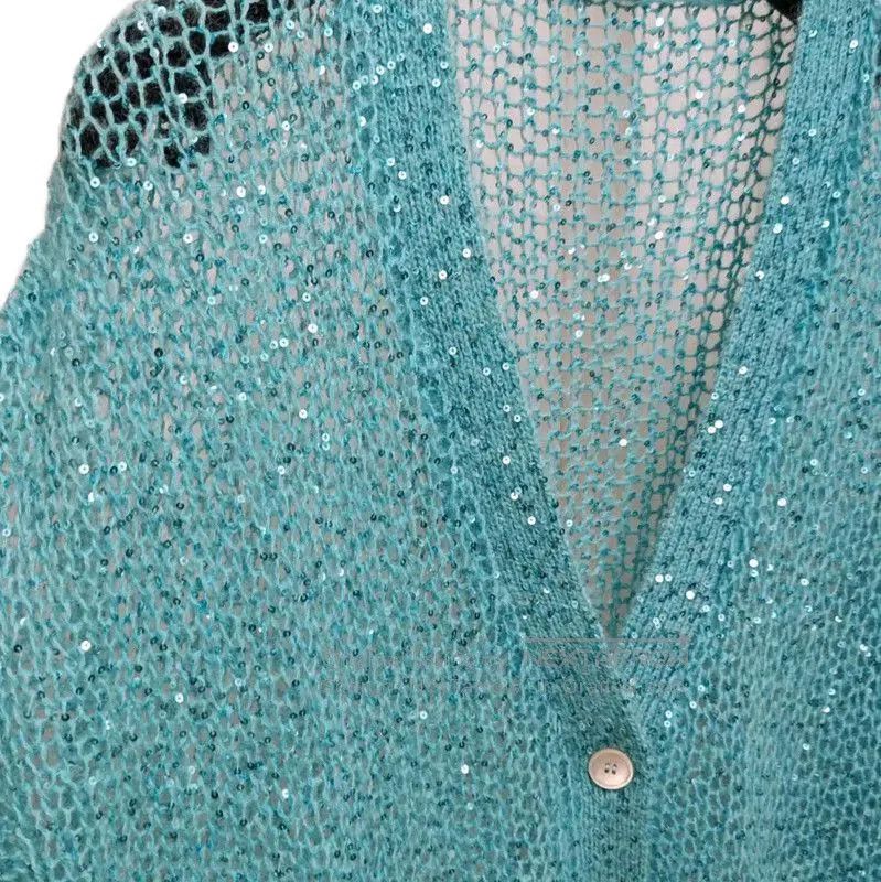 Miu Miu Miu Miu Lake Blue Long Sleeve Pullover Sweater . Size XXS / US 00 / IT 34 - 6 Thumbnail