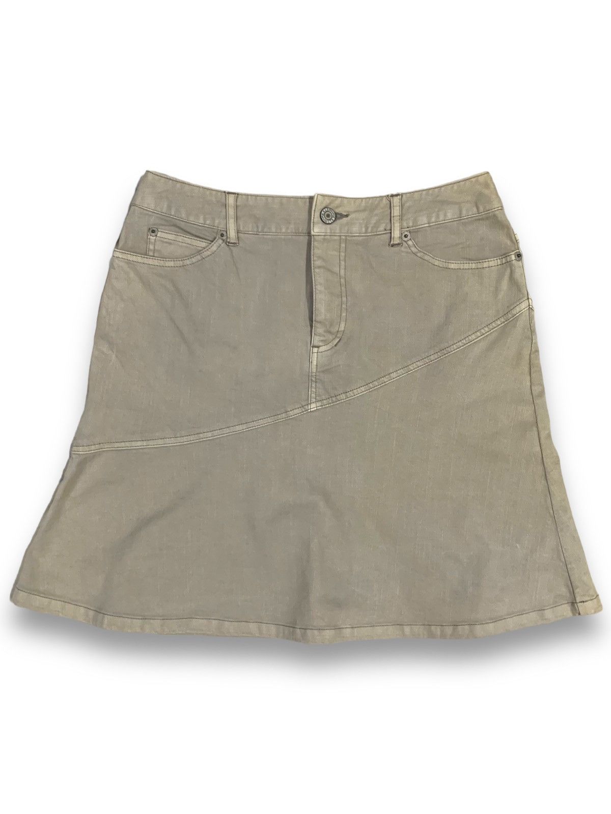 Michel Klein Vintage Y2K MK Klein Michel Klein Grey Denim Mini Skirt Size 27" / US 4 / IT 40 - 1 Thumbnail