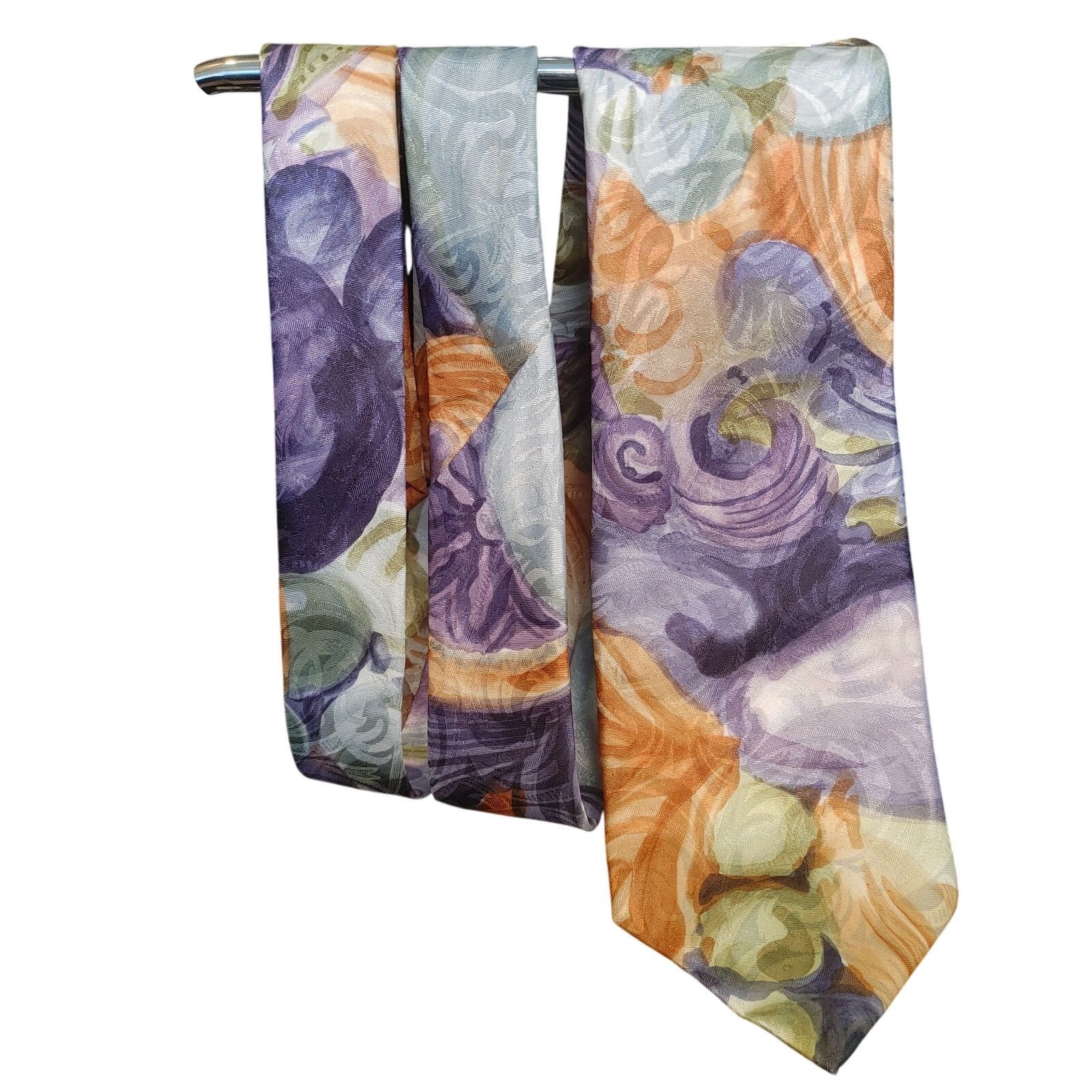 Other Surrey Mens Polyester Blue/Orange/Purple/Green Abstract Tie Size ONE SIZE - 1 Thumbnail