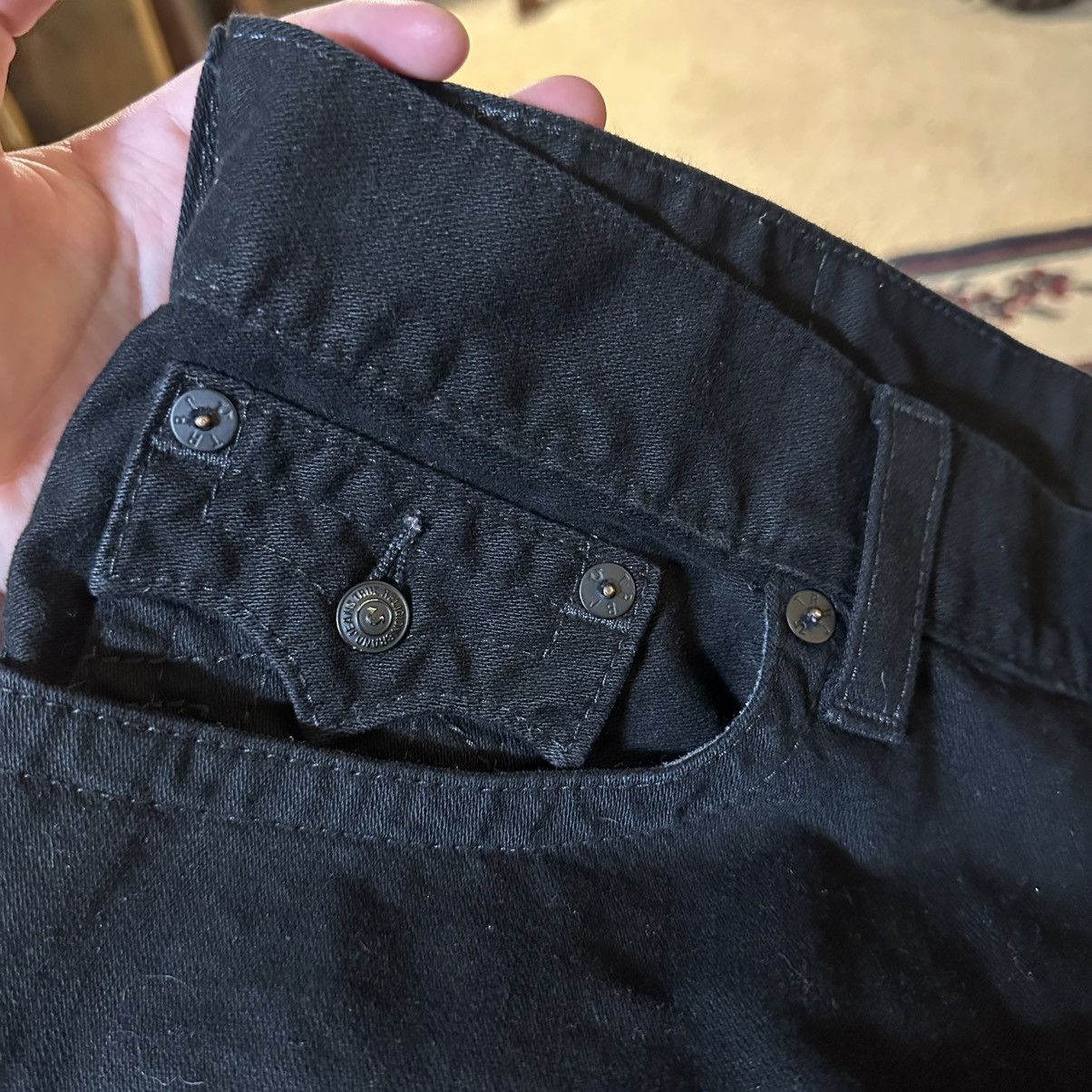 Other × True Religion Y2K Men’s True Religion All Black Denim Skinny Flap Jeans Size US 36 / EU 52 - 5 Thumbnail