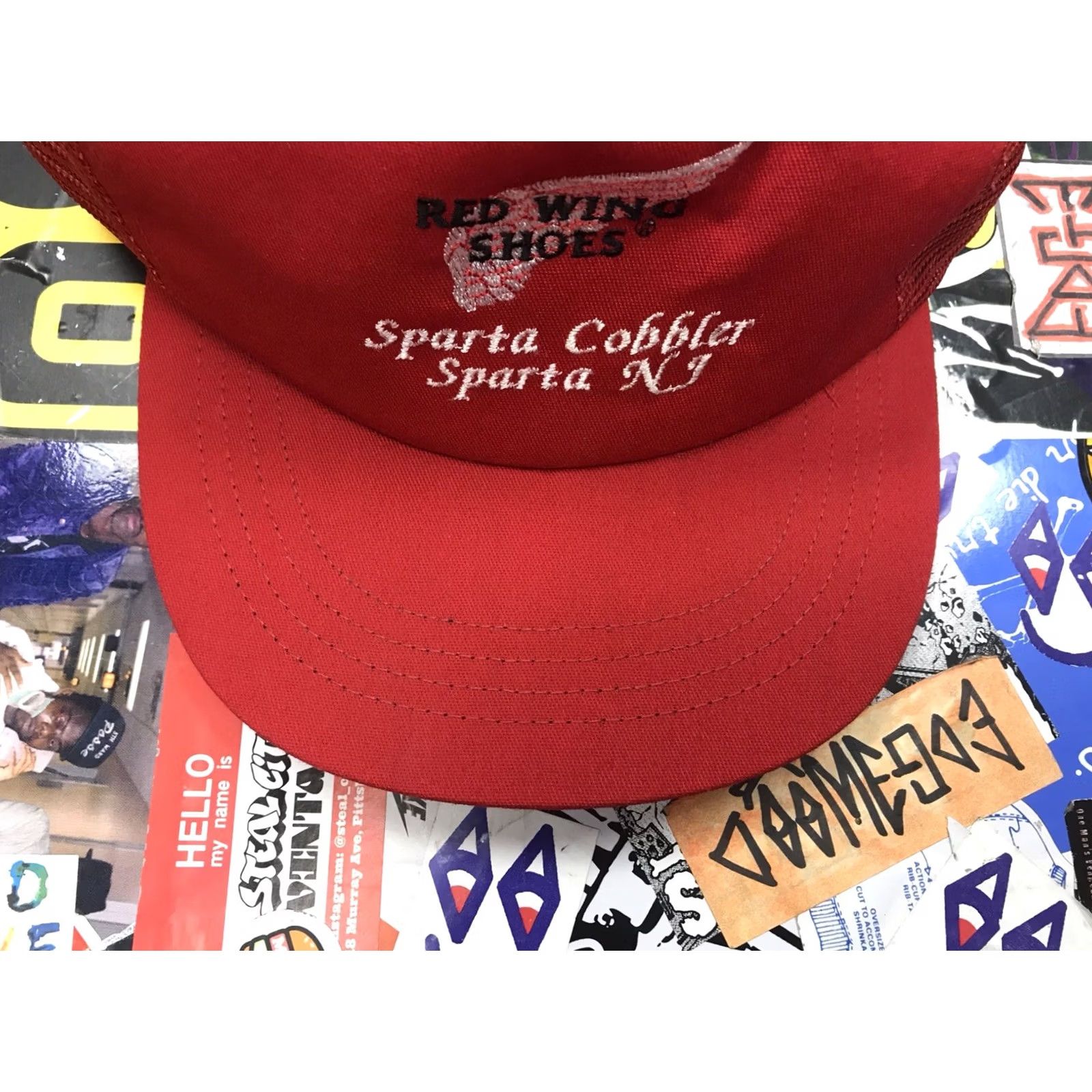 Vintage VINTAGE Red Wing Shoes Hat Red Adjustable Sparta Cobbler Sparta NJ Size ONE SIZE - 3 Thumbnail