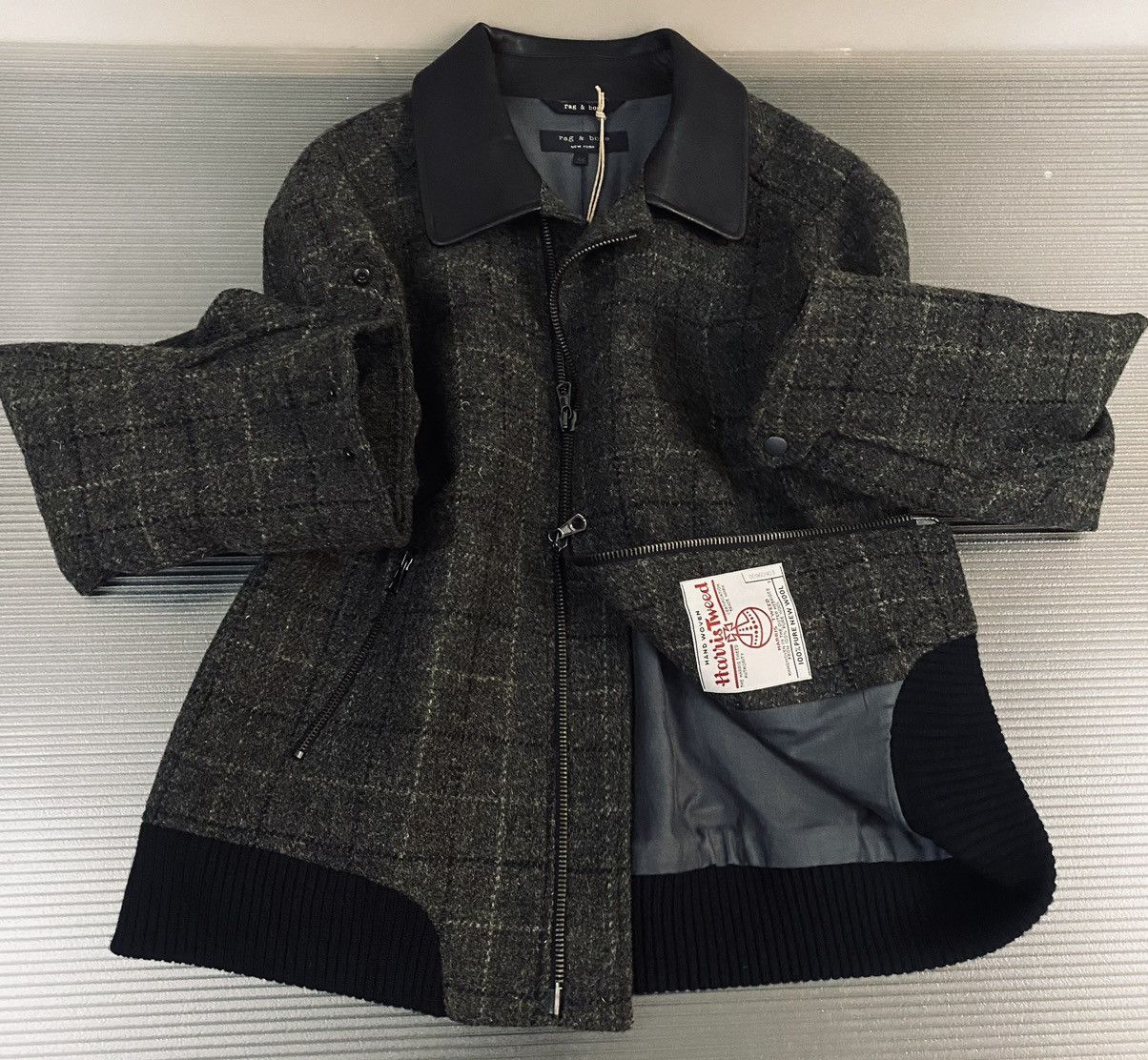 Rag & Bone Rag & Bone 🇺🇸 x Harris tweed wool lambskin B-15 bomber 46 NWT Size US XL / EU 56 / 4 - 15 Thumbnail