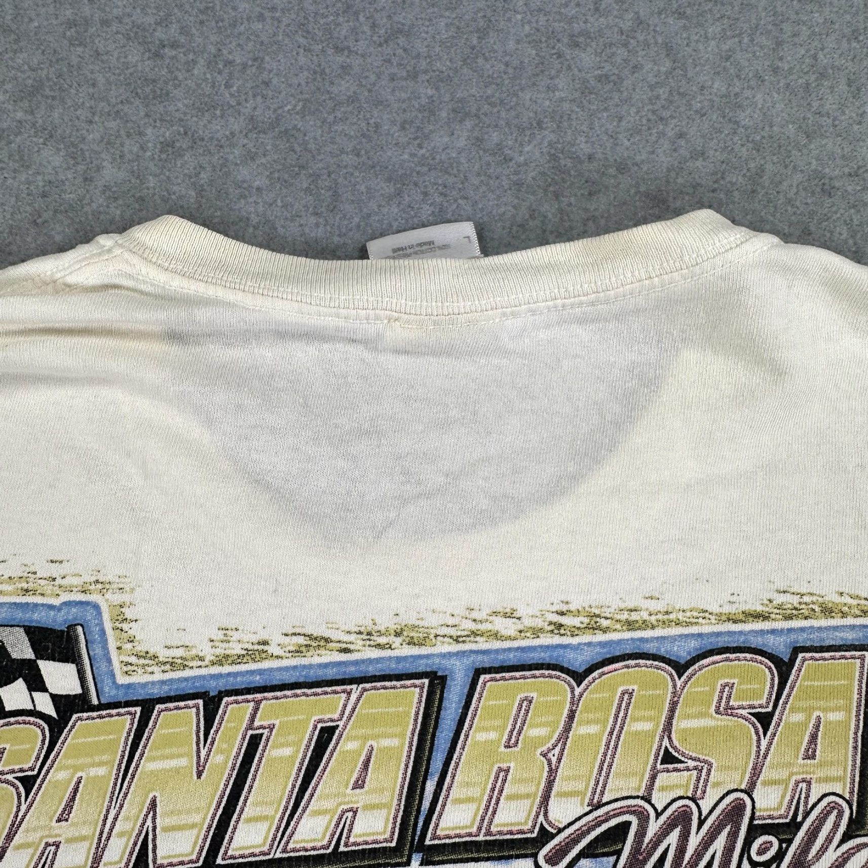 Gildan Santa Rosa Mile Shirt Mens L White Gildan Heavy Cotton Graphic Tee Racing Motorcycle AMA Pro Flat Track Back Logo Front Chest Crew Neck Short Sleeve Size US L / EU 52-54 / 3 - 4 Thumbnail