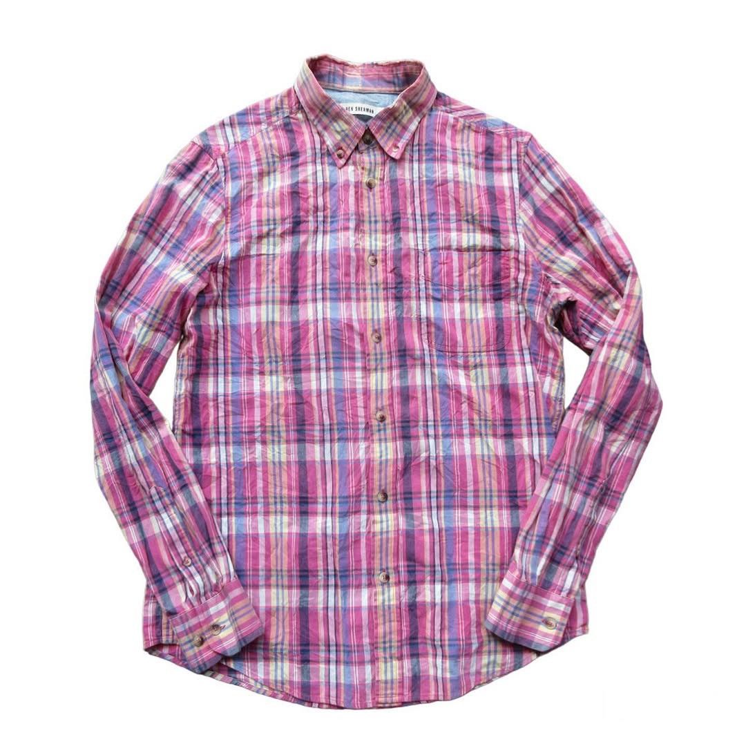 Ben Sherman × Other UK × Vintage Ben Sherman Sweet Velvet Pink Candies Tartan windows pane sh Size US M / EU 48-50 / 2 - 1 Thumbnail