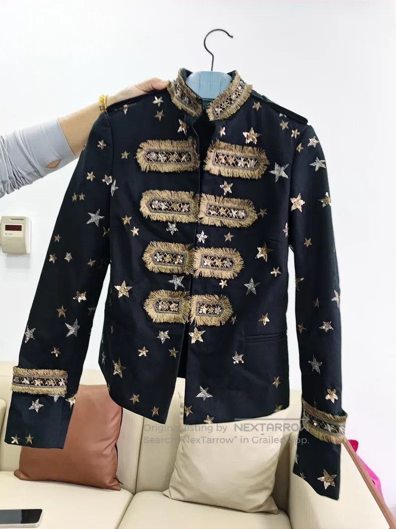 Valentino Valentino Star embroidery heavy work jacket gold thread Size US XXS / EU 40 - 2 Thumbnail
