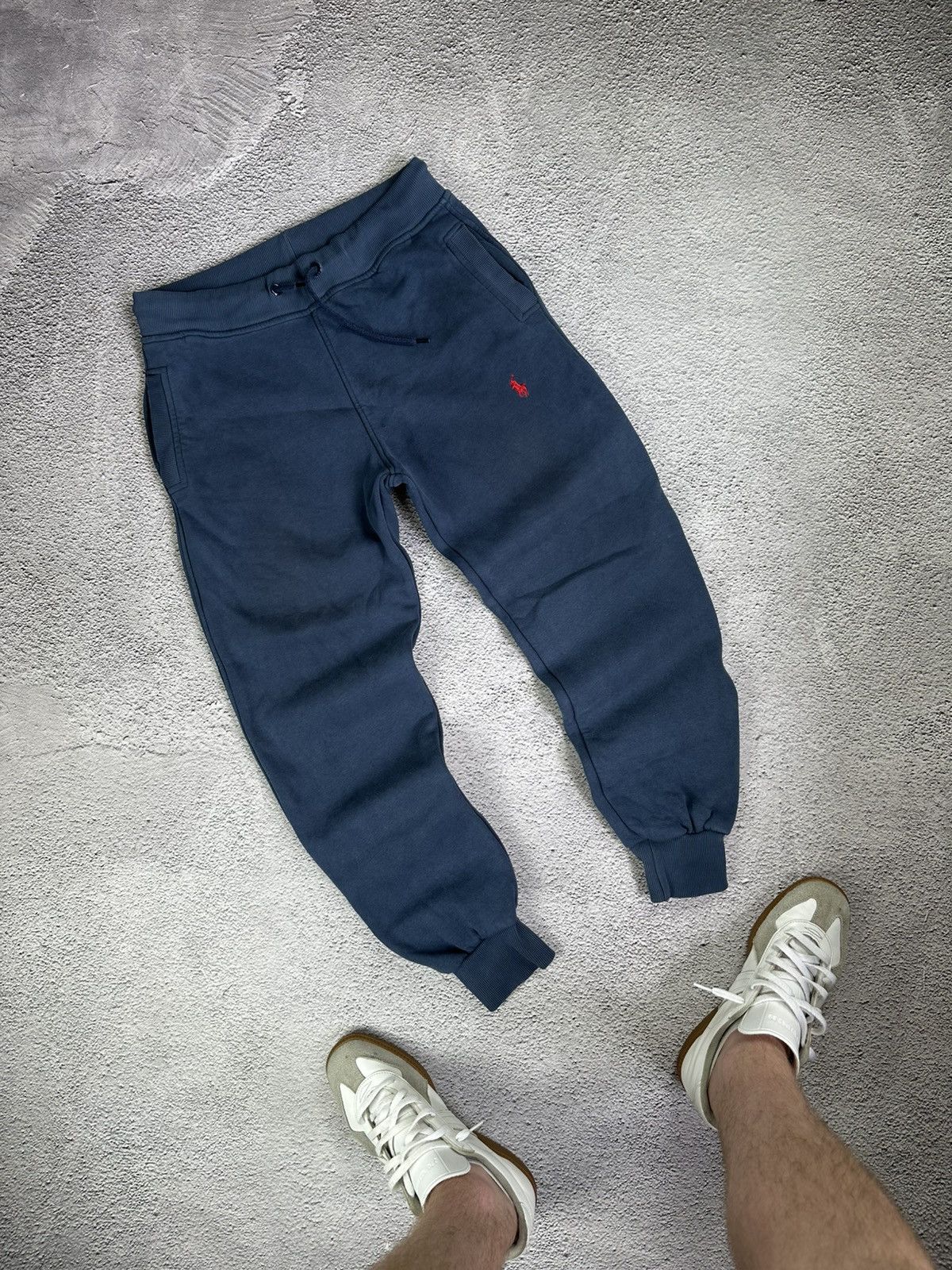 Polo Ralph Lauren × Vintage Polo Ralph Lauren Navy Sweatpants Faded Red Logo Y2K Hype Size US 30 / EU 46 - 1 Thumbnail