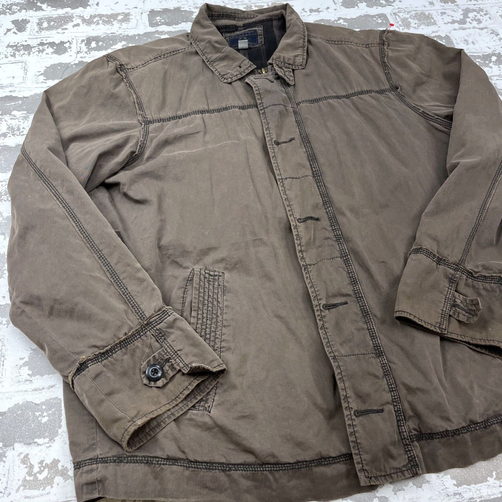 Converse VINTAGE Converse Jacket Men Large Brown Canvas Adult Casual Winter Spring Fall Outerwear Size US L / EU 52-54 / 3 - 7 Thumbnail