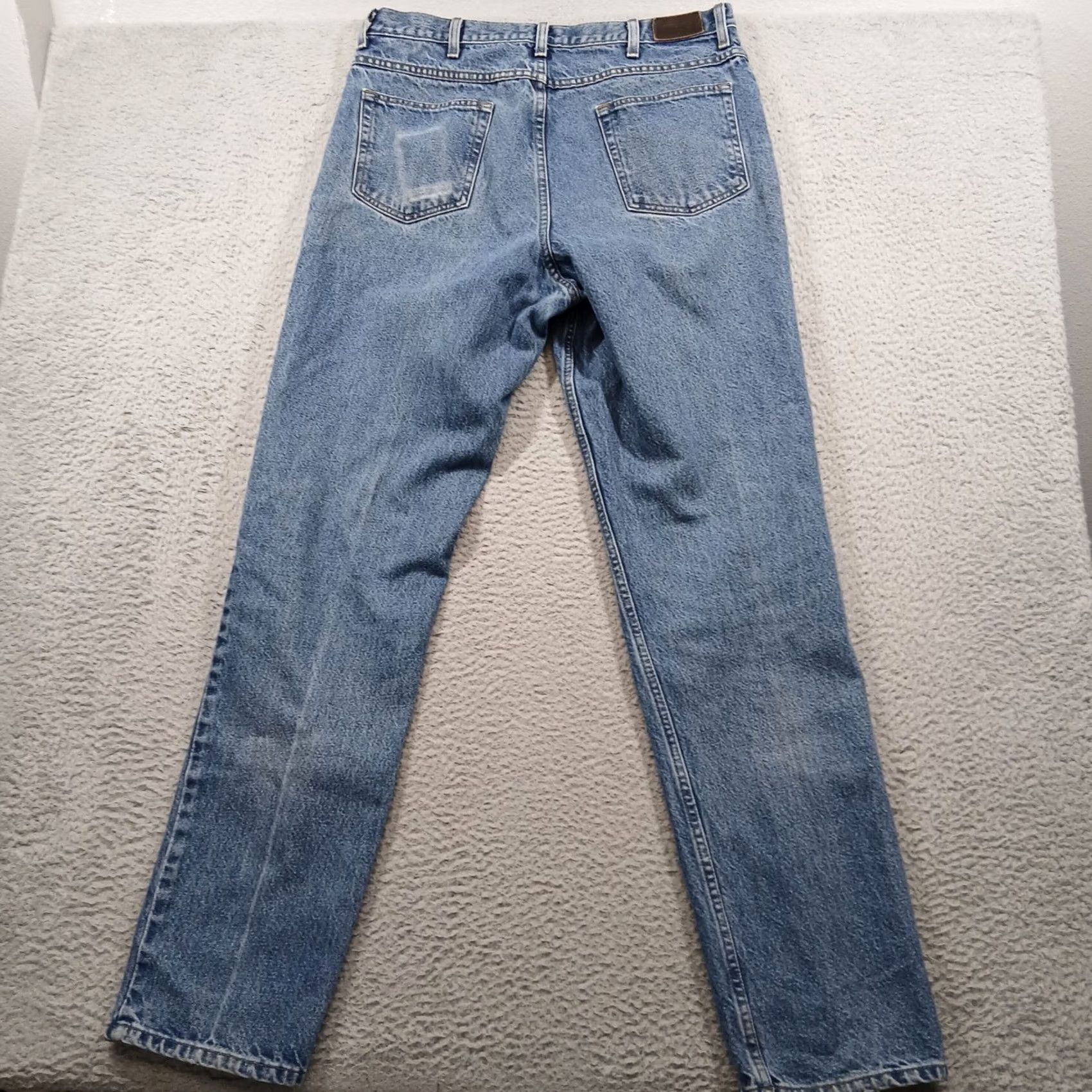 Vintage L.L.Bean Jeans Men Classic Fit Straight Leg 36x36 Blue Denim 100% Cotton Button Zip 5-Pocket Vintage? No (adjusted) Size US 36 / EU 52 - 3 Thumbnail