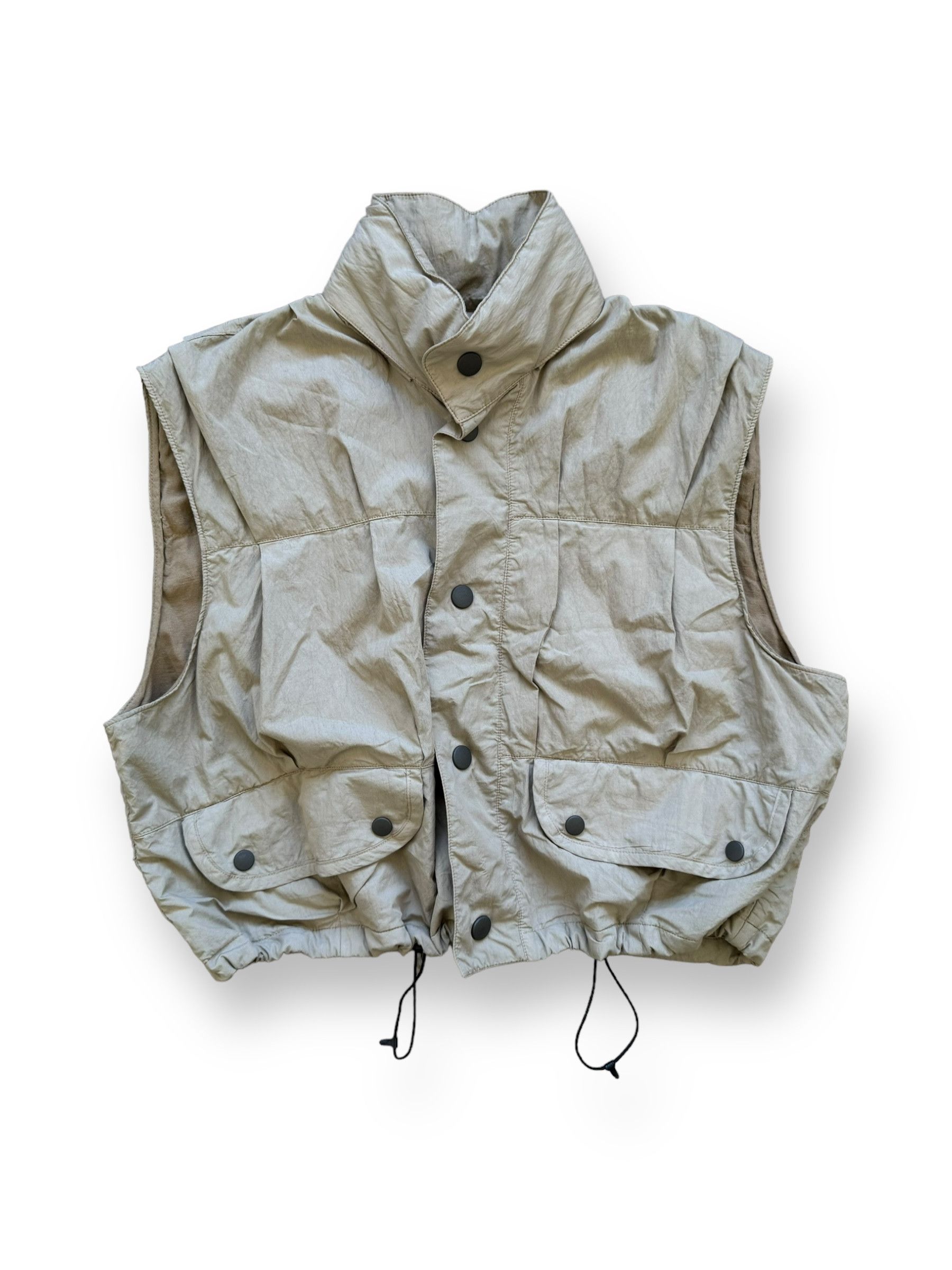 image of Our Legacy Cropped Exhale Parachute Gilet Vest in Beige, Men's (Size Medium)
