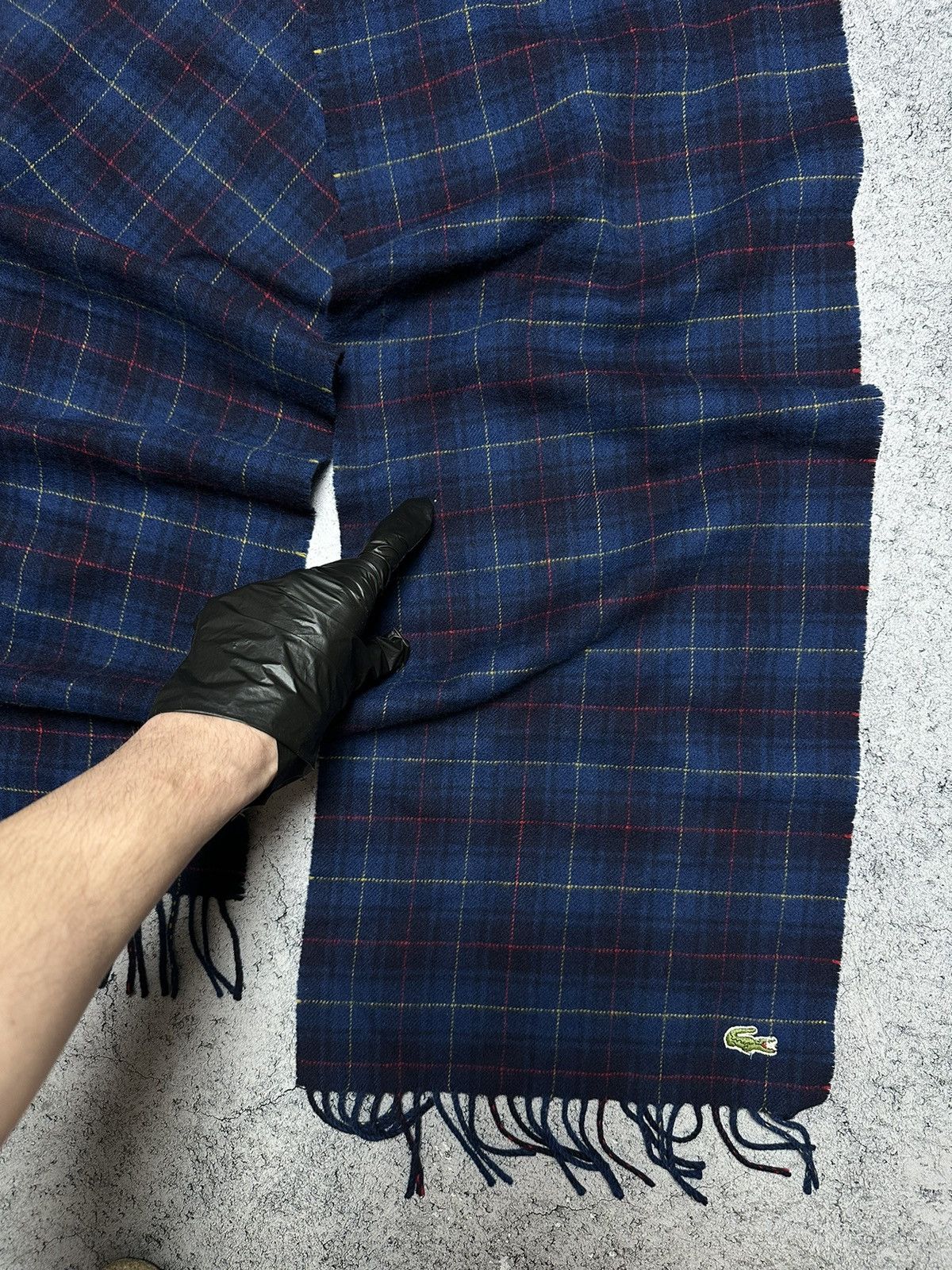 Lacoste 🐊Vintage Lacoste Wool Plaid Scarf Muffler Size ONE SIZE - 8 Thumbnail