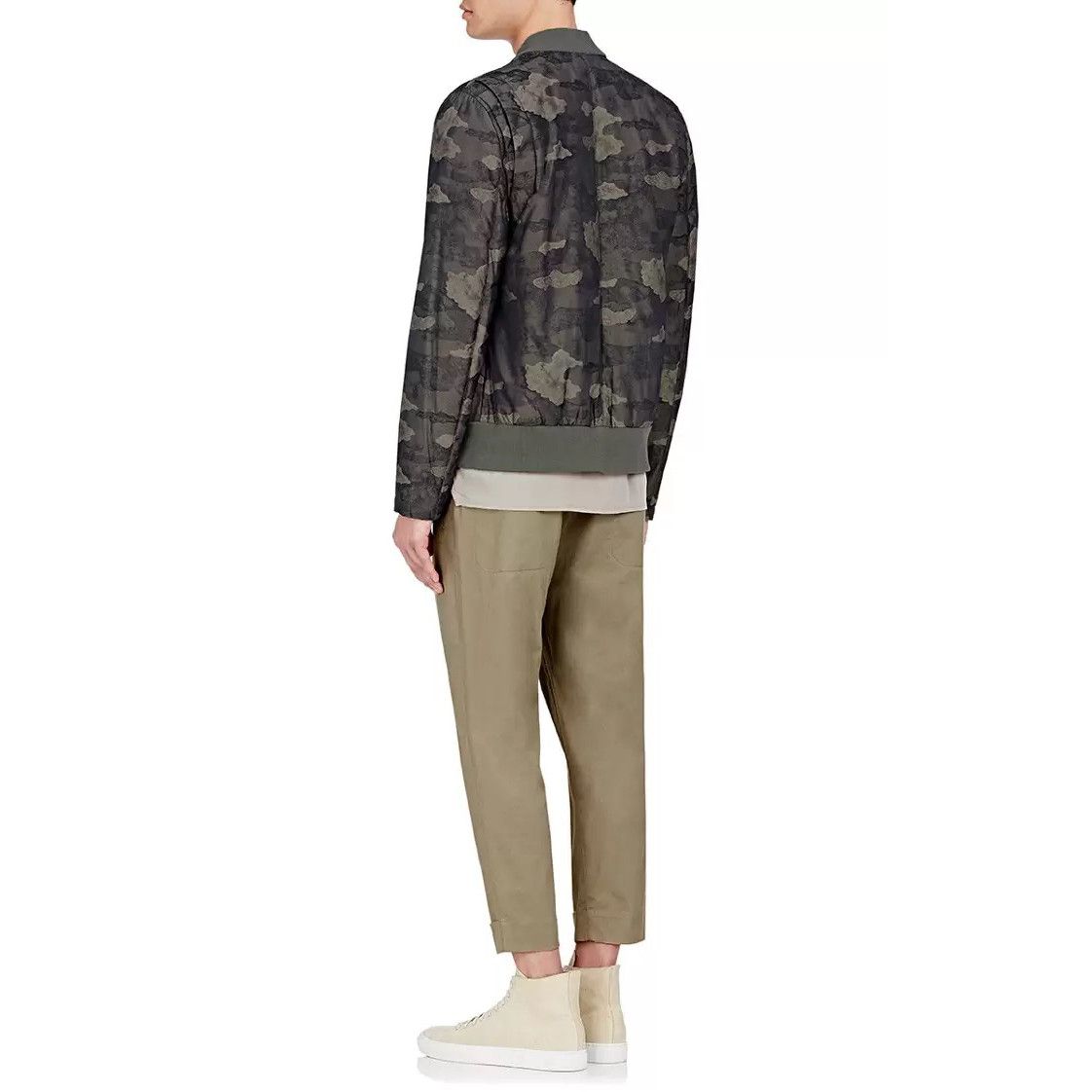 Helmut Lang Helmut Lang Olive Slate Camo Print Technical Bomber Jacket Size US XS / EU 42 / 0 - 4 Thumbnail