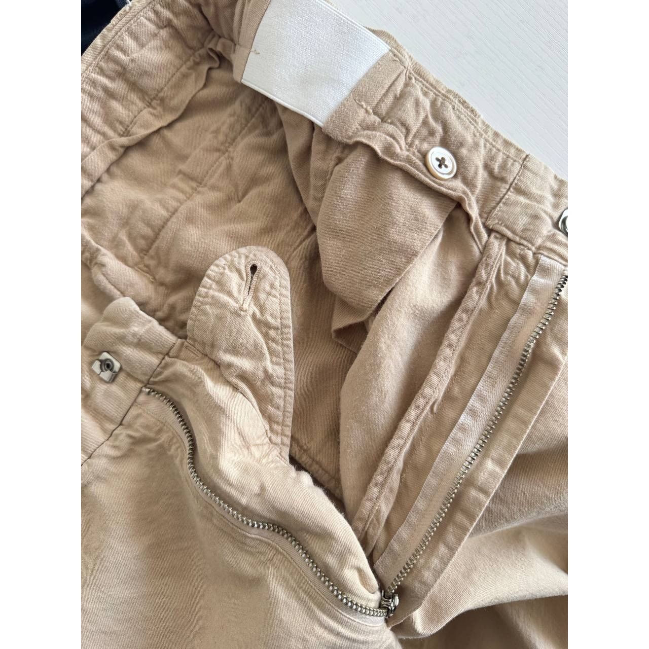 Naissance Naissance Wide Cropped Boxy Pants Beige Size US 34 / EU 50 - 3 Thumbnail