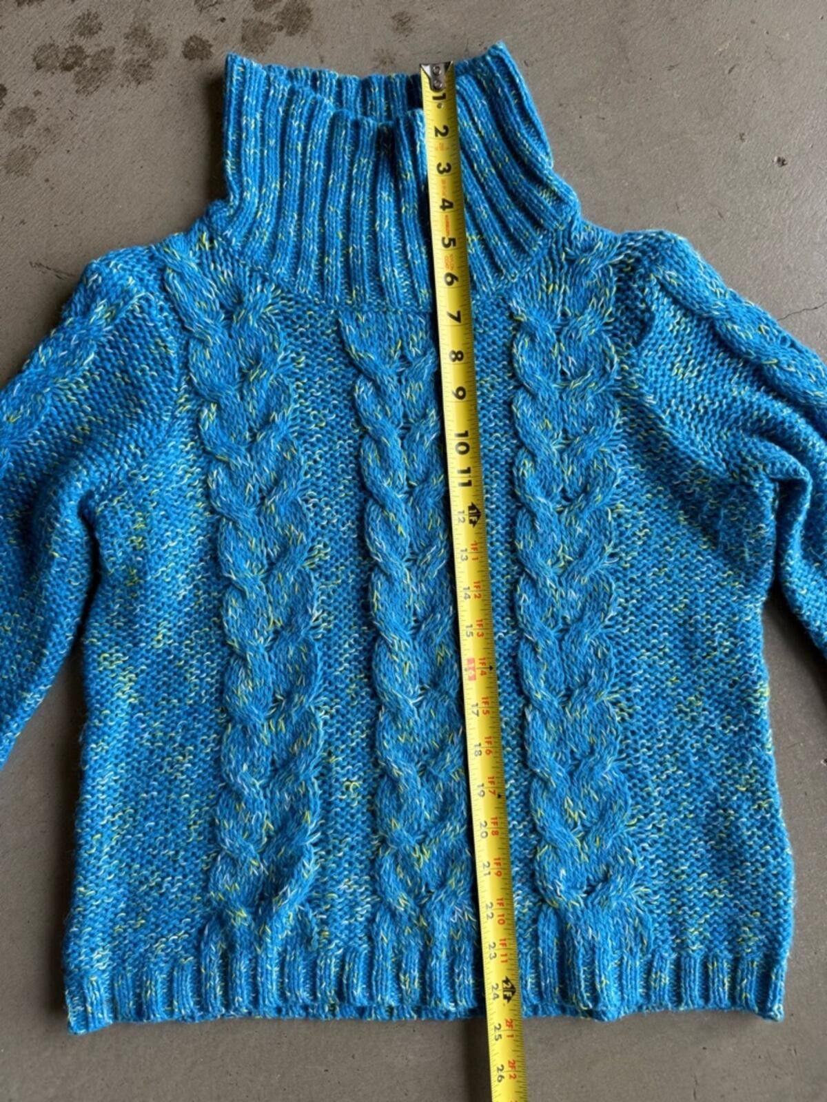 Other Kensie / Cable Knit Turtleneck Sweater / Blue Size M / US 6-8 / IT 42-44 - 5 Thumbnail