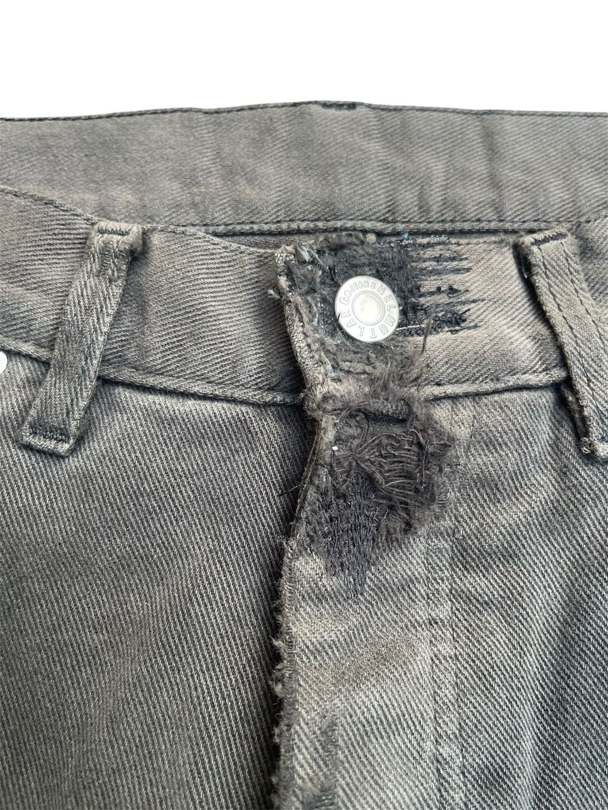 Helmut Lang Helmut Lang 90s Archives Button Fly Distressed Faded Denim Size US 29 - 6 Thumbnail