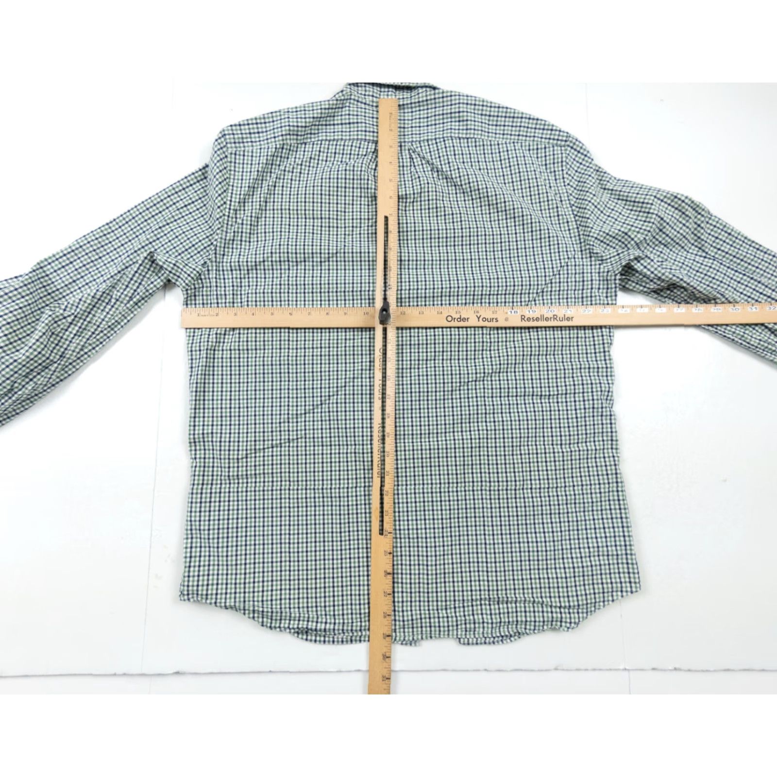 J.Crew VINTAGE not applicable; JCrew Men Shirt XL Green Blue Button-Up Long Sleeve Stretch Plaid Size US XL / EU 56 / 4 - 7 Thumbnail