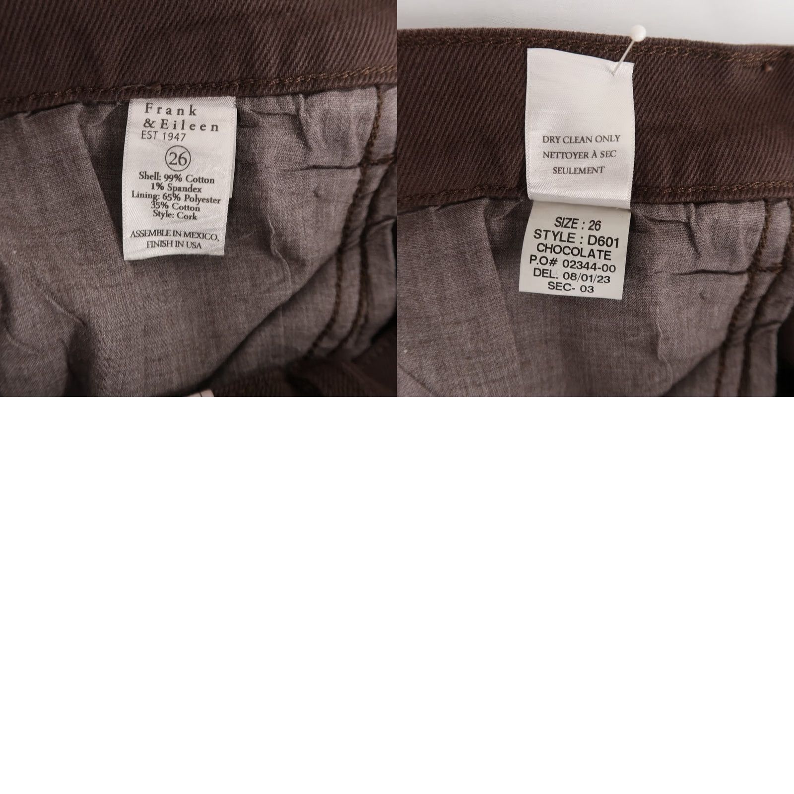 Frank & Eileen Frank & Eileen Cork Jeans Womens 26 Brown Fray Hem High Rise Cropped Straight Jeans Size 26" / US 2 / IT 38 - 9 Thumbnail