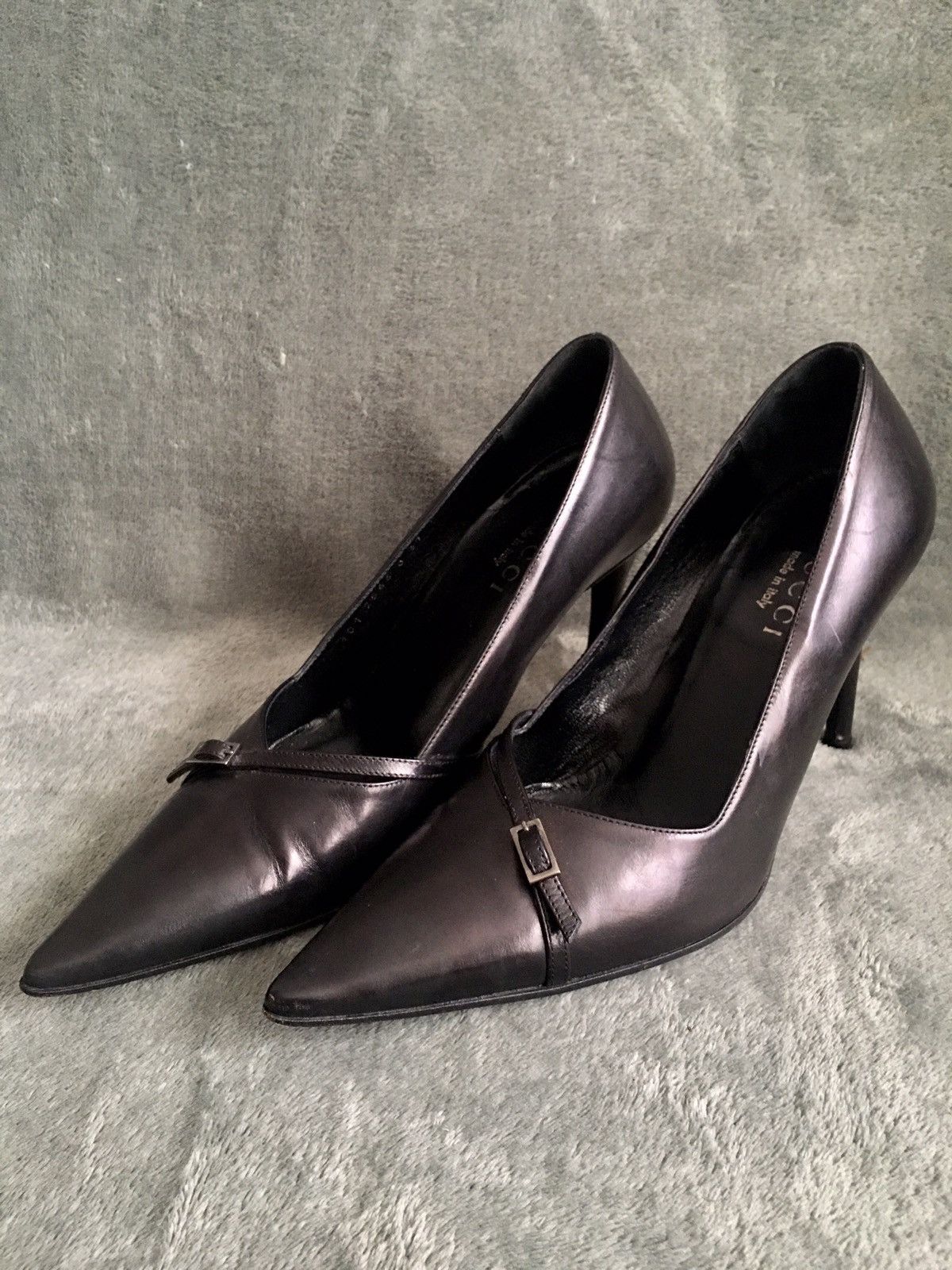 Gucci GUCCI Black Leather Heels Pumps Size EU 37 Size US 7 / IT 37 - 3 Thumbnail