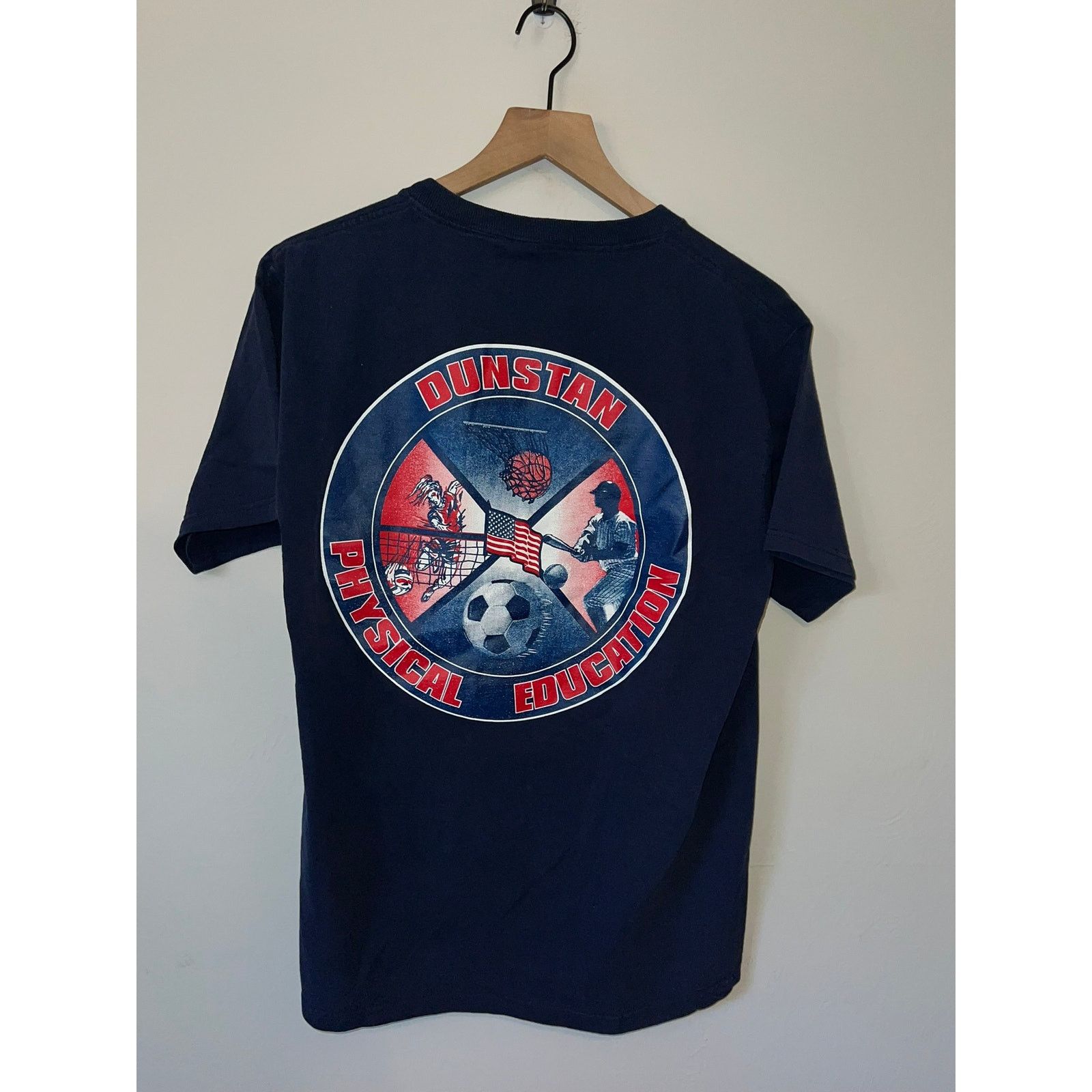 Fruit Of The Loom Vintage Physical Eductation Shirt Dunstan PE Sport Tee 90s L Size US L / EU 52-54 / 3 - 5 Thumbnail