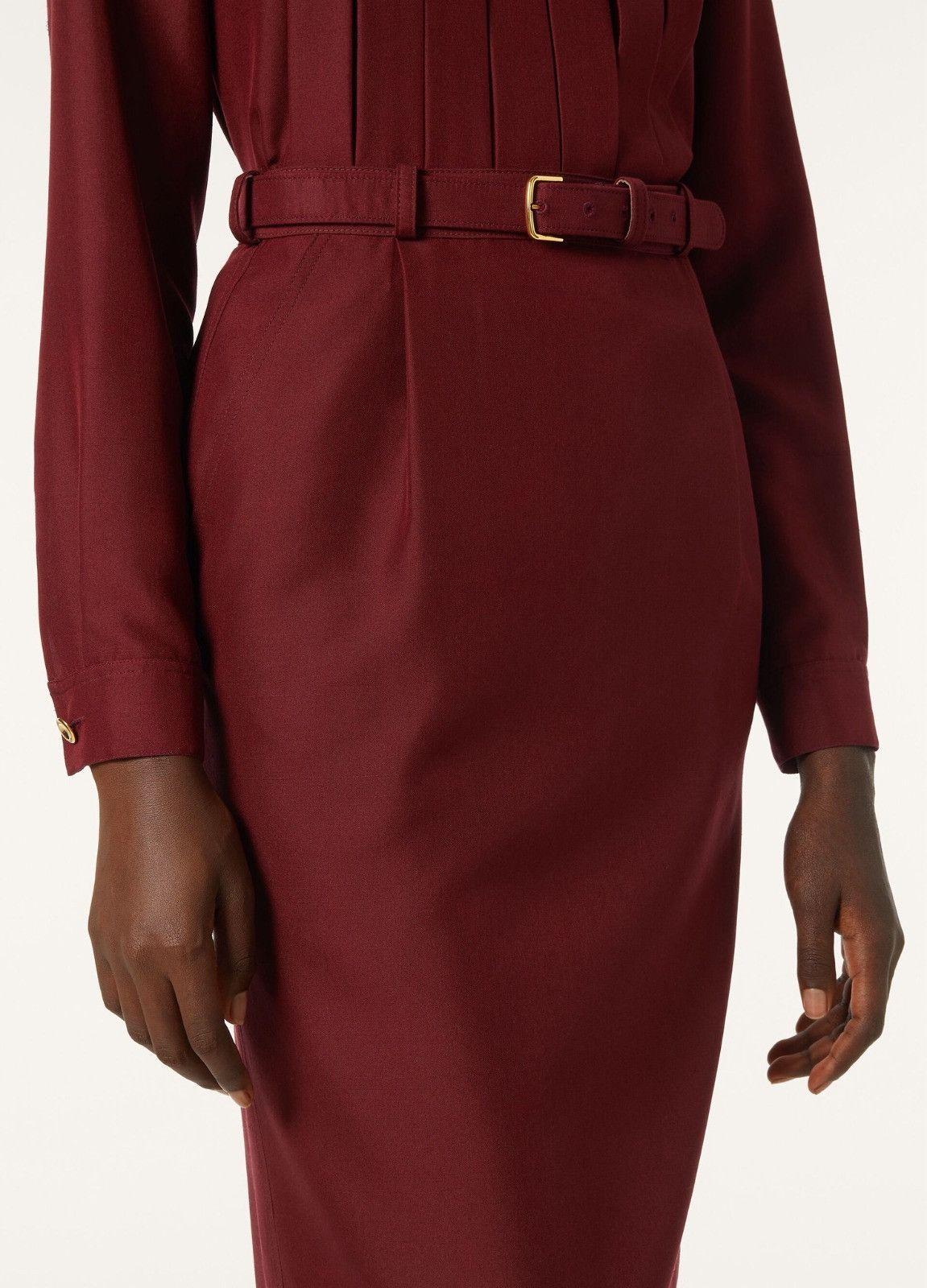 Loro Piana o1srvl11e0526 FAP2656 Emilia Midi Skirt in Burgundy Size 28" / US 6 / IT 42 - 6 Thumbnail