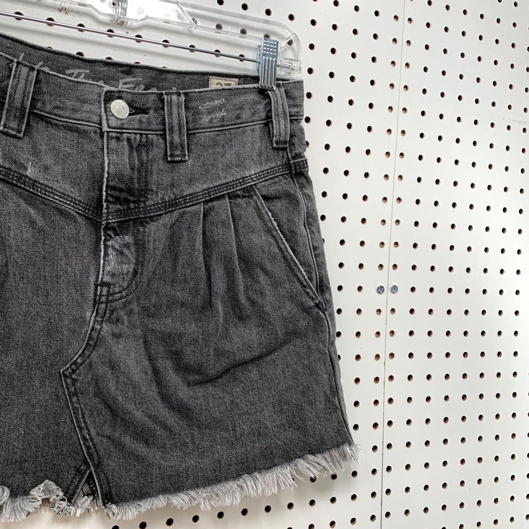 Free People Free People Denim Mini Skirt Womens Size 27 Gray Sidecar Pleat Size 27" / US 4 / IT 40 - 4 Thumbnail