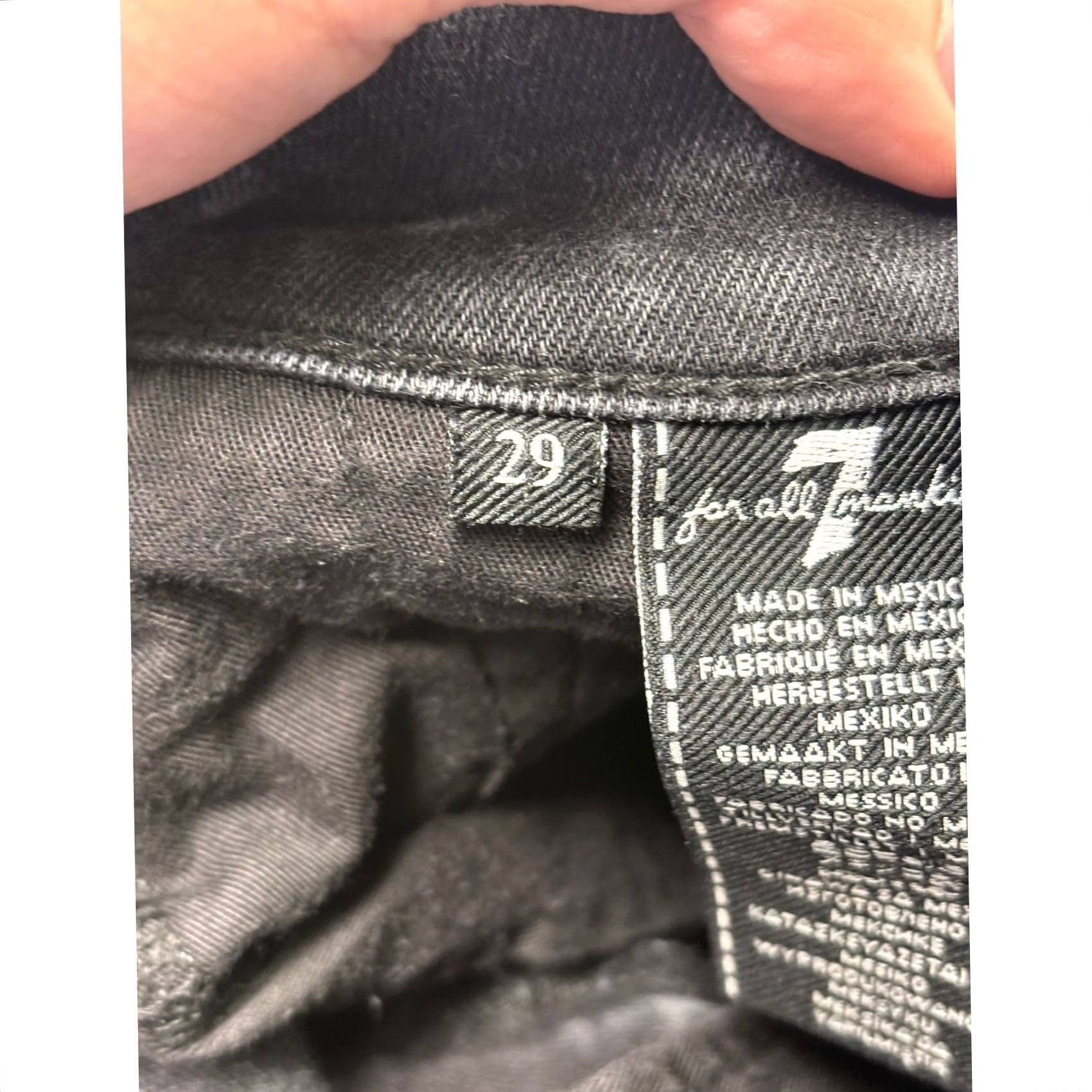 7 For All Mankind 7 For All Mankind Slimmy Jeans Mens 29X30 Black Stretch Denim Slim Fit 5-Pocket Jeans Size US 29 - 5 Thumbnail