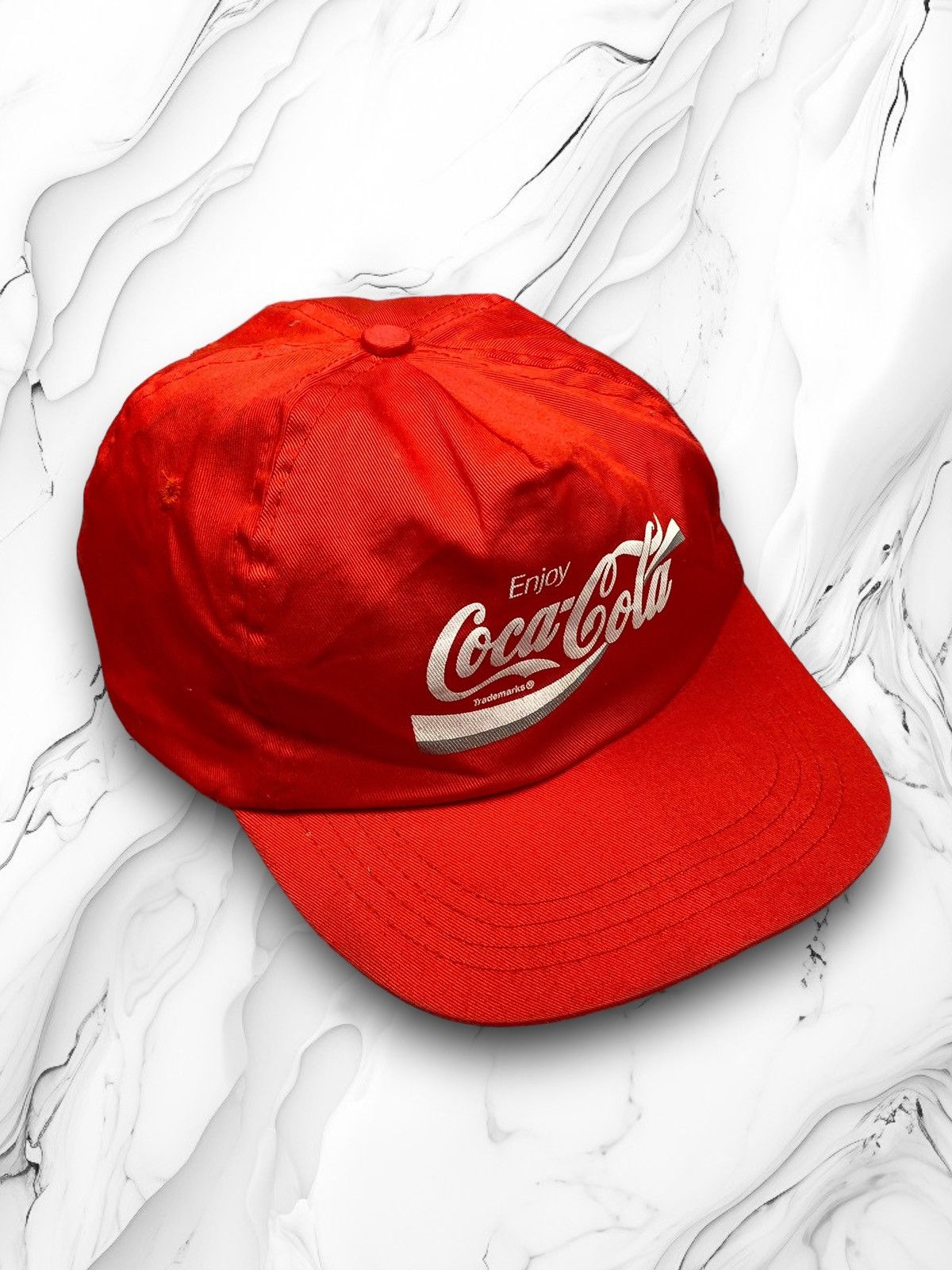 Coca Cola × Vintage Vintage 90s Coca Cola Enjoy Hype Drill Cap Hats Size ONE SIZE - 1 Thumbnail
