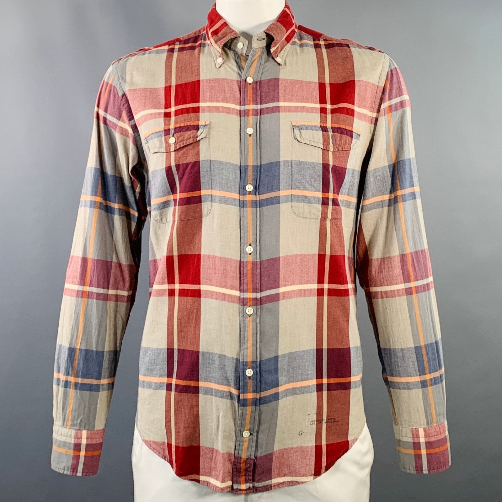 Gant Red Green Madras Plaid Cotton Button Down Collar Shirt Size US L / EU 52-54 / 3 - 1 Thumbnail