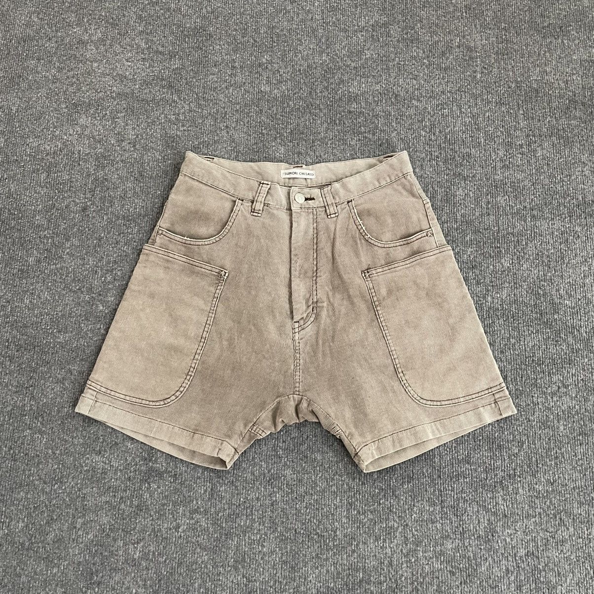 Issey Miyake Tsumori Chisato Corduroy Short Pants Multi Pocket Streetwear Size US 29 - 1 Thumbnail